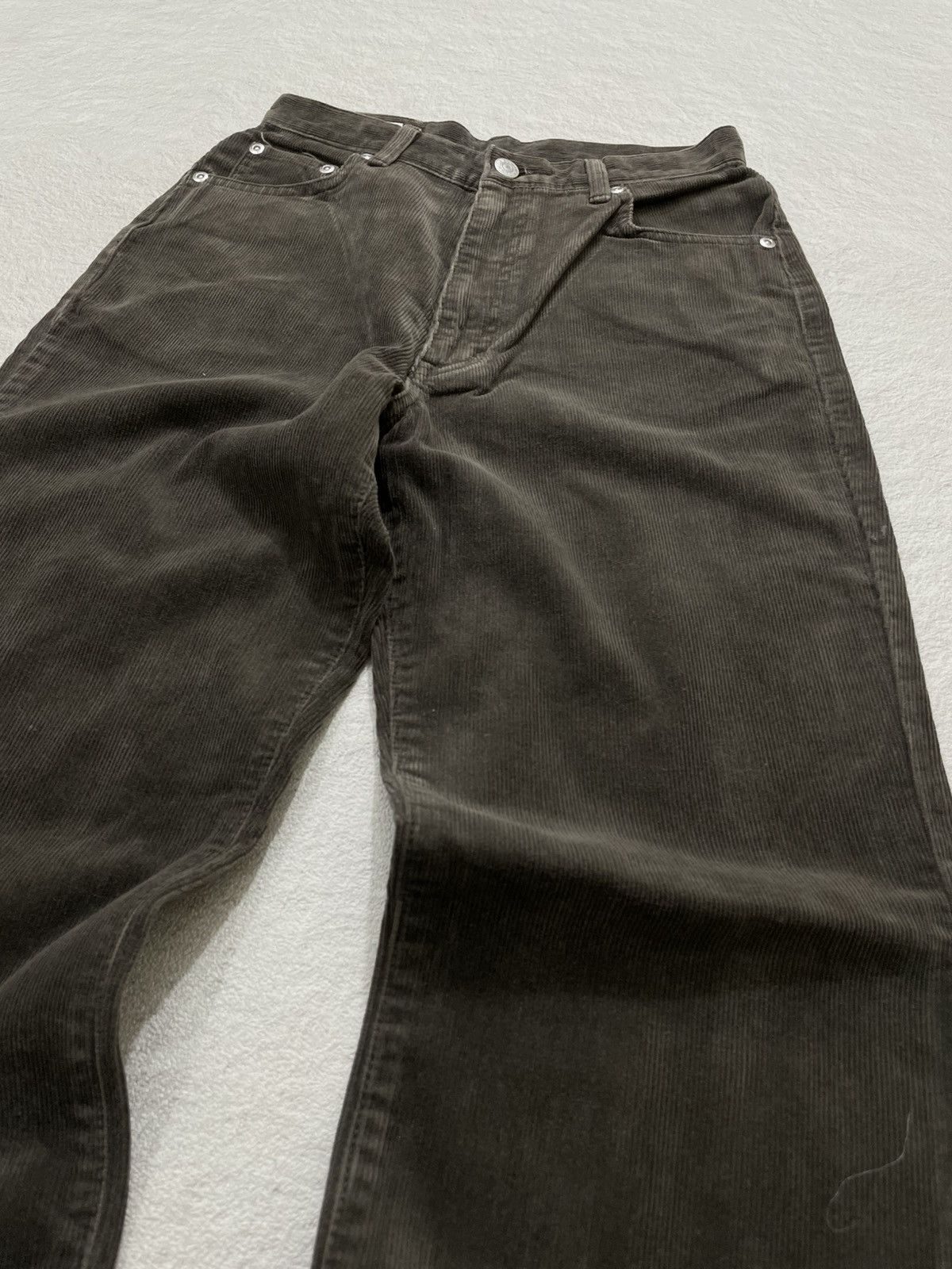 Edwin Edwin 2000s Dark Brown Corduroy Pants Wide Leg Y2K Size 25" / US 0 / IT 36 - 2 Thumbnail