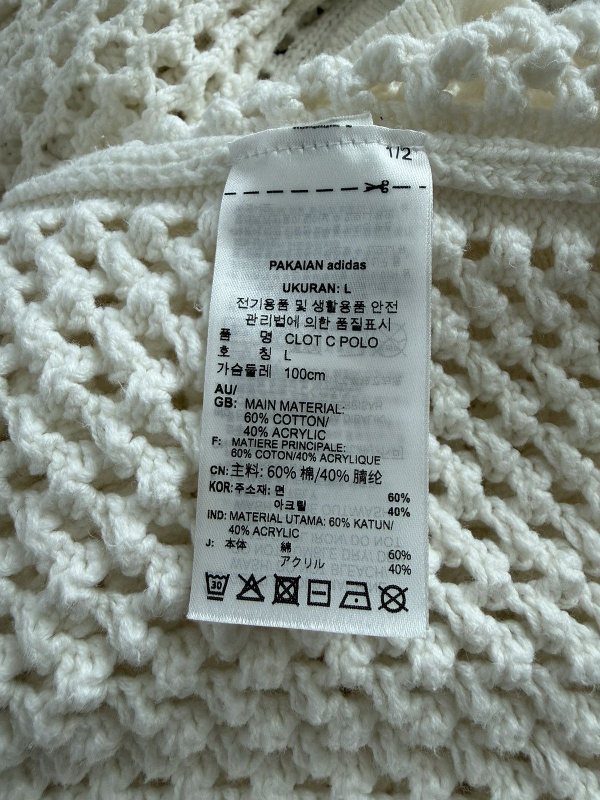 Adidas × CLOT Adidas x Edison Chen Crochet Polo Shirt Size US L / EU 52-54 / 3 - 6 Thumbnail