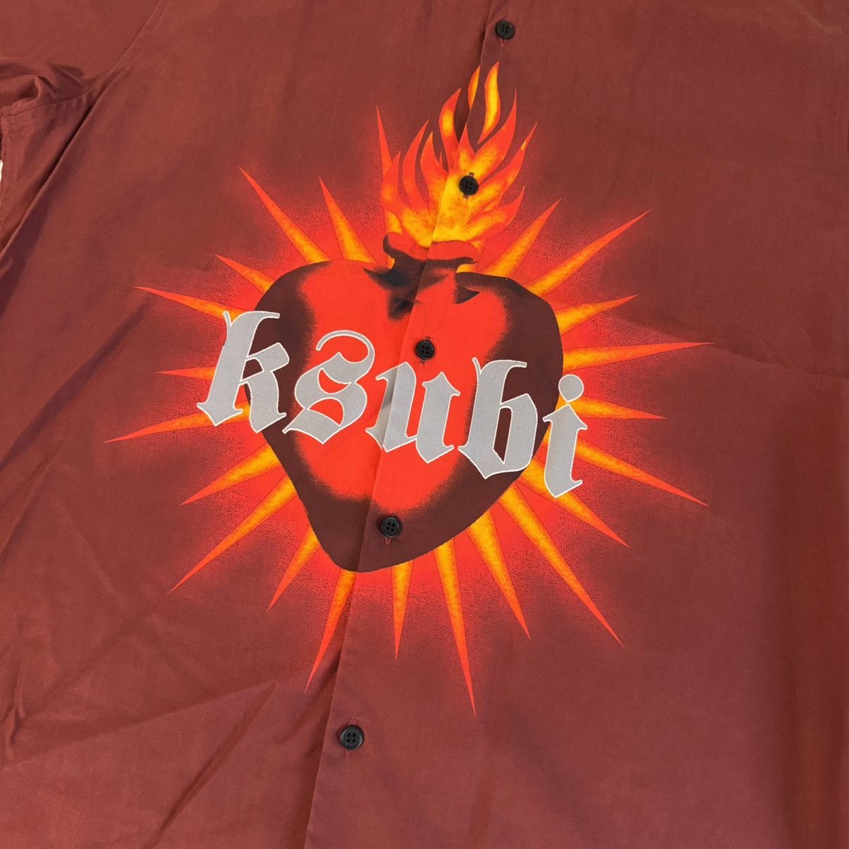 Ksubi Ksubi Red Heart Button Up Shirt Size US XL / EU 56 / 4 - 2 Thumbnail