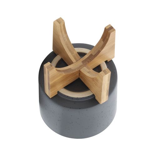 Designer × Homemade 5" PLANTER W/ WOOD STAND, MATTE GRAY Size US L / EU 52-54 / 3 - 5 Thumbnail