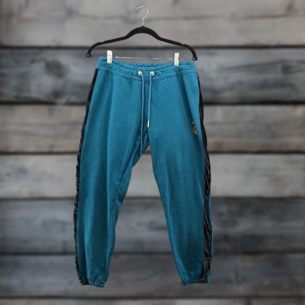 Juicy Couture Juicy Couture Sweatpants Jogger Womens M Teal Blue Logo Fleece Side Stripe Size 32" / US 10 / IT 46 - 1 Thumbnail