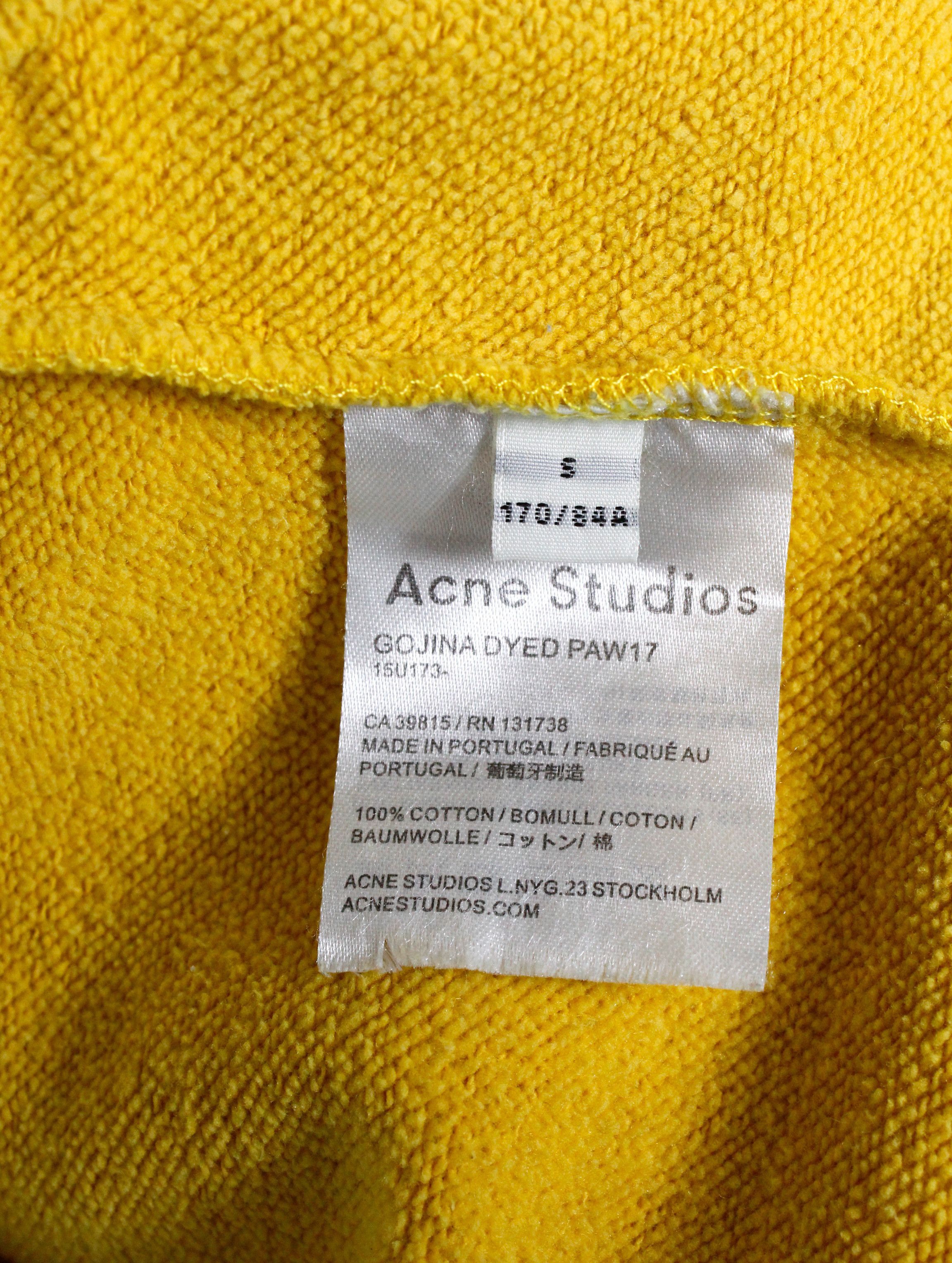 Womens Acne Studios Face Logo Yellow Sweatshirt