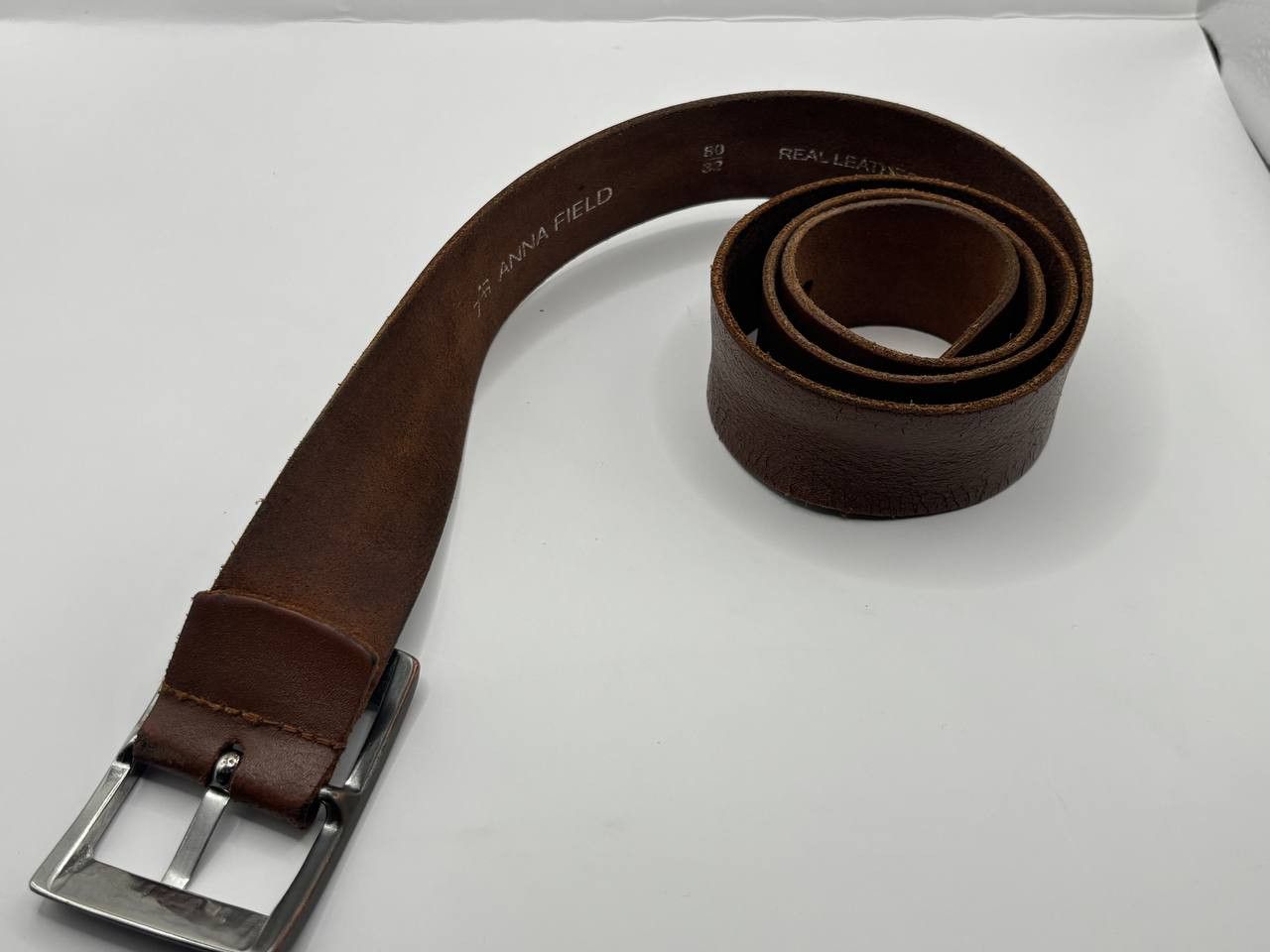 Vintage Anna Field Genuine Leather Belt - Brown - Size 80/32 Size ONE SIZE - 9 Thumbnail