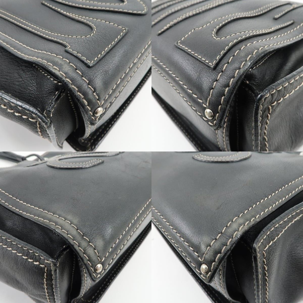 Loewe Loewe Anagram Calfskin Tote Black Size ONE SIZE - 5 Thumbnail