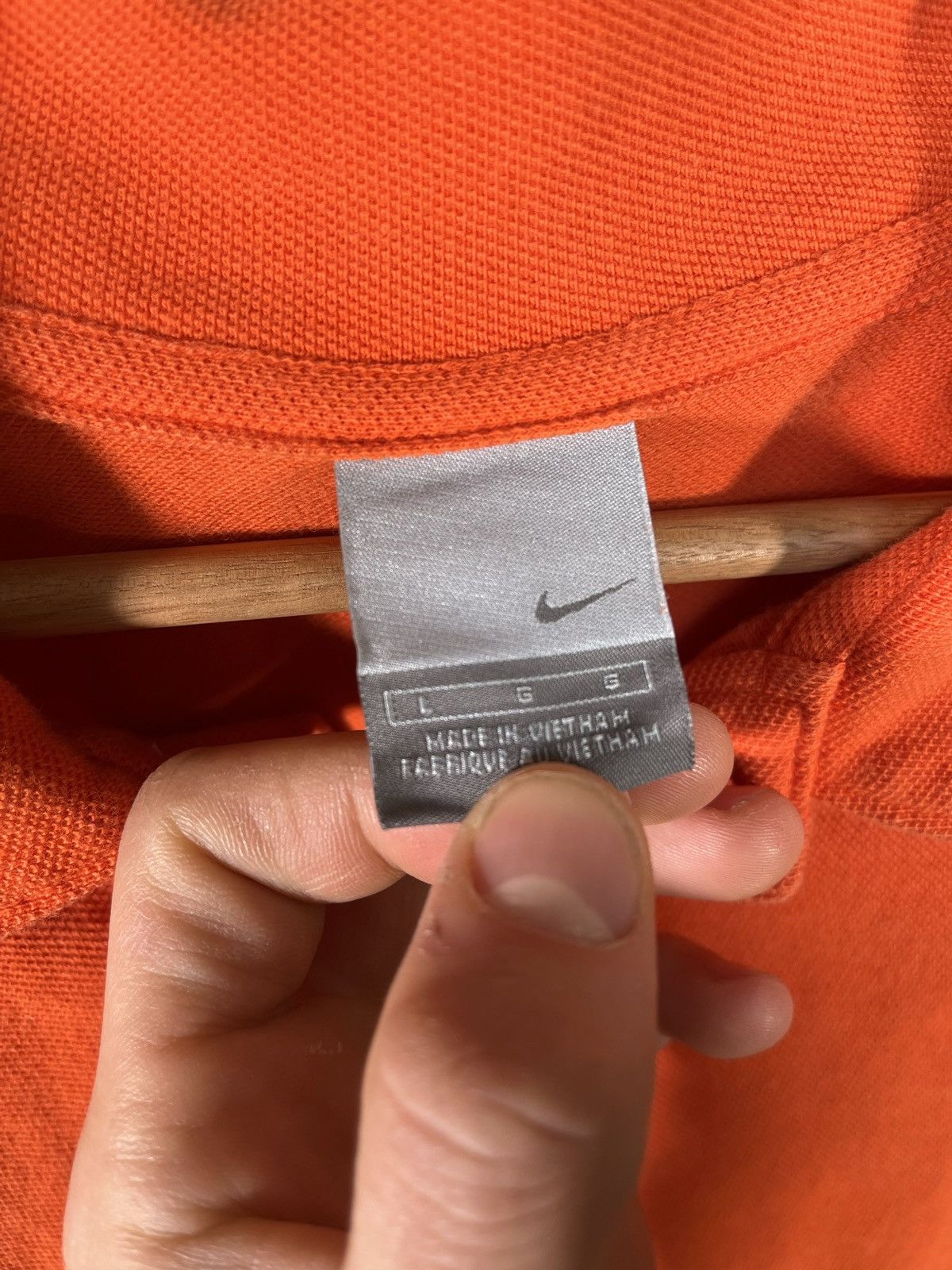 Nike × Vintage Y2K Nike Silver Tag Orange Polo Size US L / EU 52-54 / 3 - 4 Thumbnail