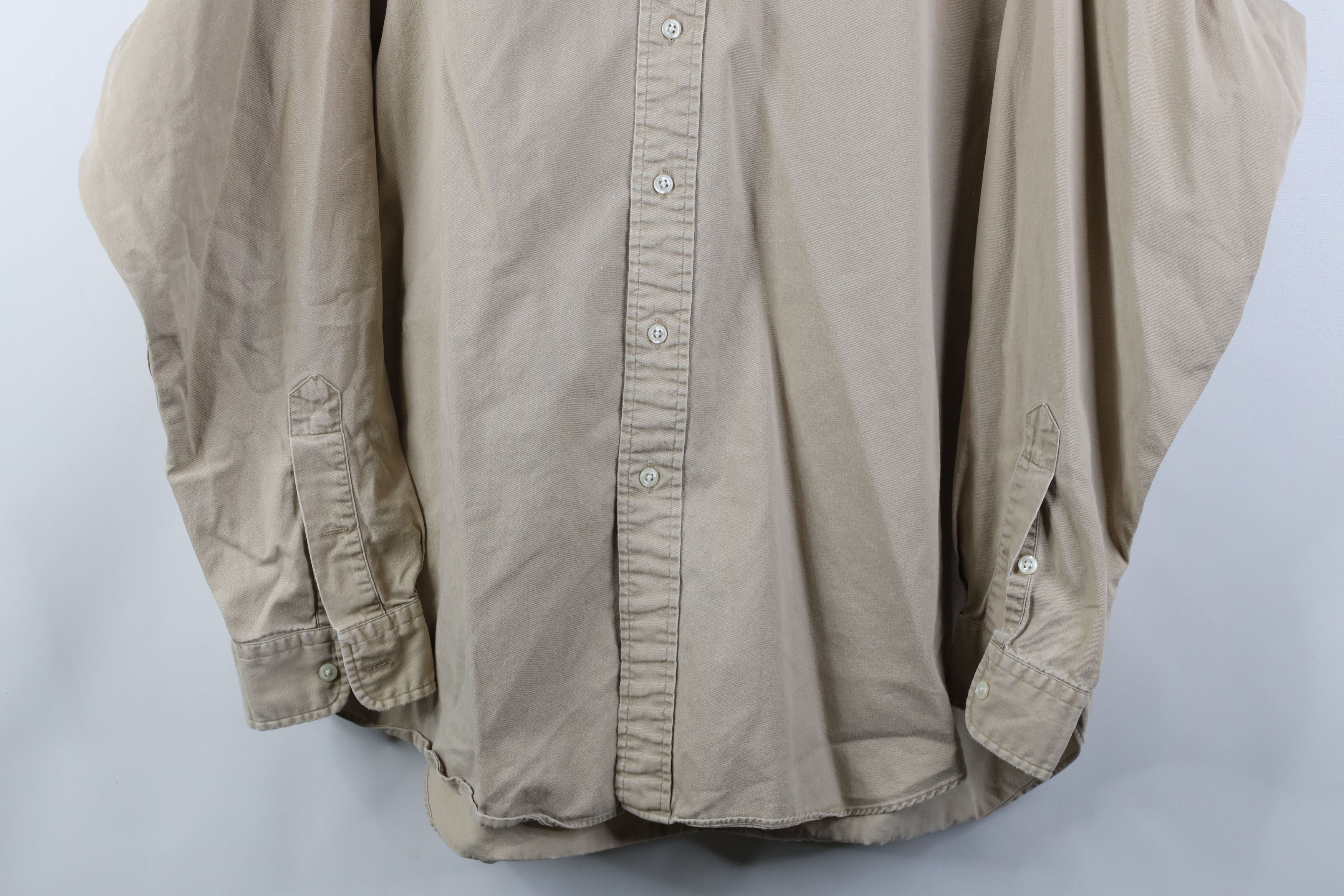 Polo Ralph Lauren Vintage 90s Ralph Lauren Collared Button Down Shirt Beige Size US XL / EU 56 / 4 - 3 Thumbnail