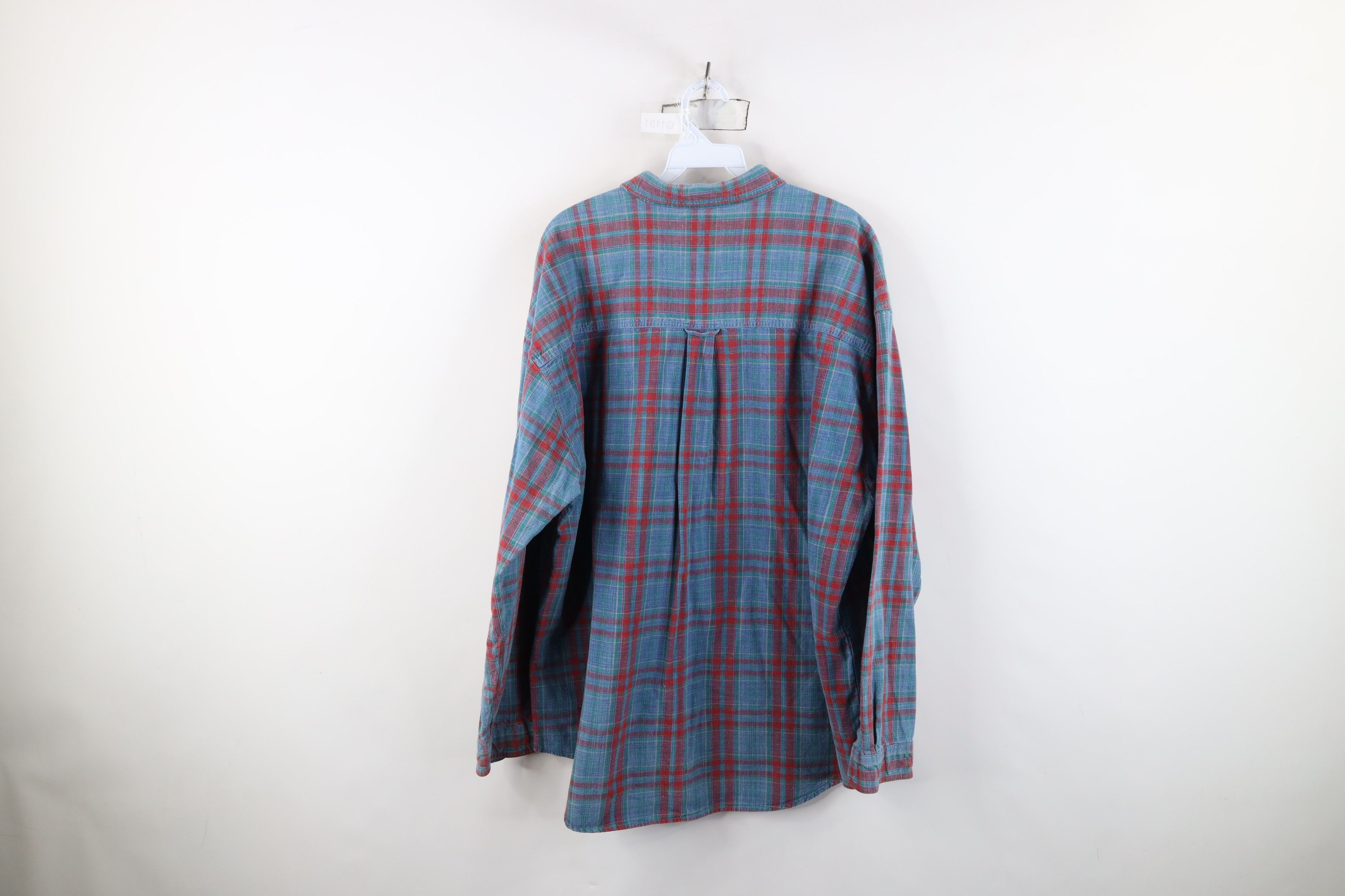 Vintage Vintage 90s Streetwear Chambray Button Down Shirt Plaid Size US XL / EU 56 / 4 - 10 Thumbnail