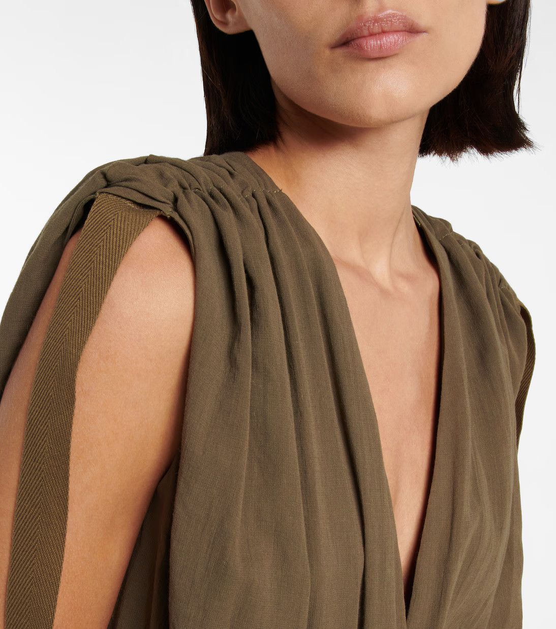 Balmain o1y0525 Mini Dress in Military Green Size XS / US 0-2 / IT 36-38 - 4 Thumbnail