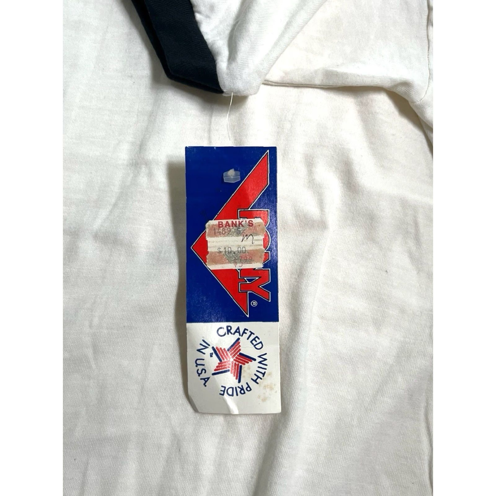 PONY VINTAGE PONY T-SHIRT Mens White 90s Deadstock NWT 50/50 Made in USA Crew Neck Ringer Shirt Size US M / EU 48-50 / 2 - 2 Thumbnail