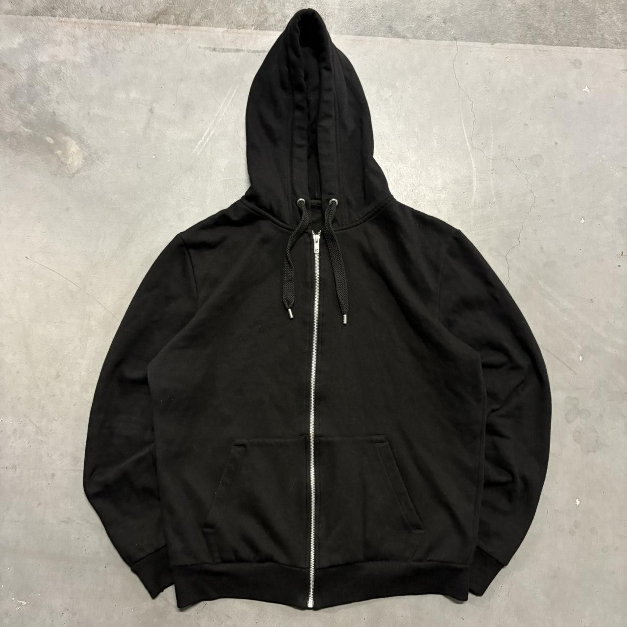 Vintage Crazy Vintage Y2K/2000s Blank Black Skater Zipup Hoodie! Size US M / EU 48-50 / 2 - 1 Thumbnail