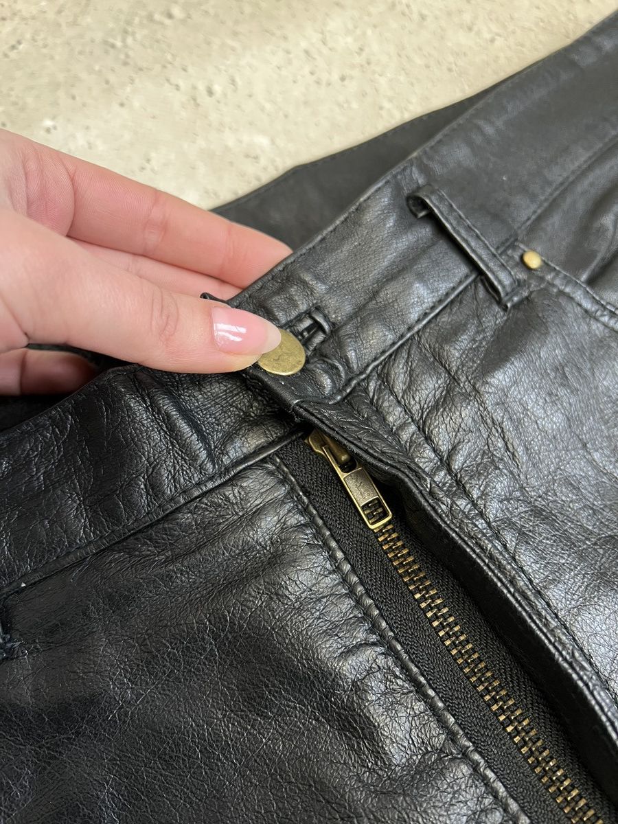 Harley Davidson Black opium leather regular harley davidson style pants y2k Size US 34 / EU 50 - 5 Thumbnail