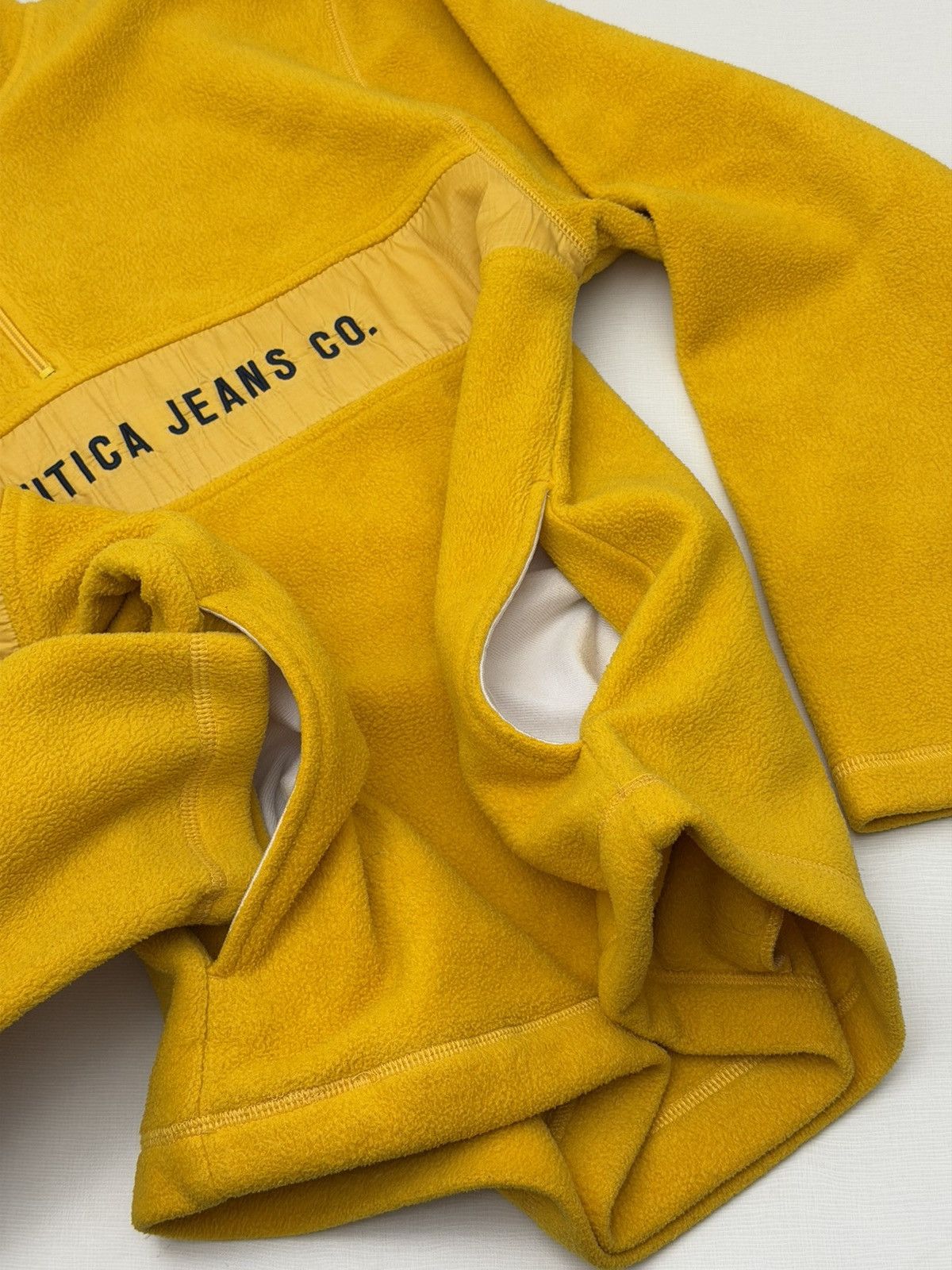 Nautica Vintage 90s Nautica Jeans Co. Yellow Fleece Quarter Zip M Size US M / EU 48-50 / 2 - 10 Thumbnail