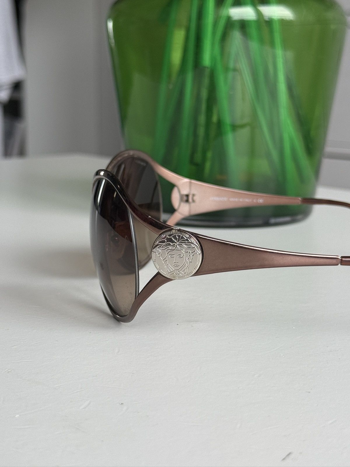 Designer Vintage Versace rosegold oversized sunglasses designer luxury Size ONE SIZE - 5 Thumbnail