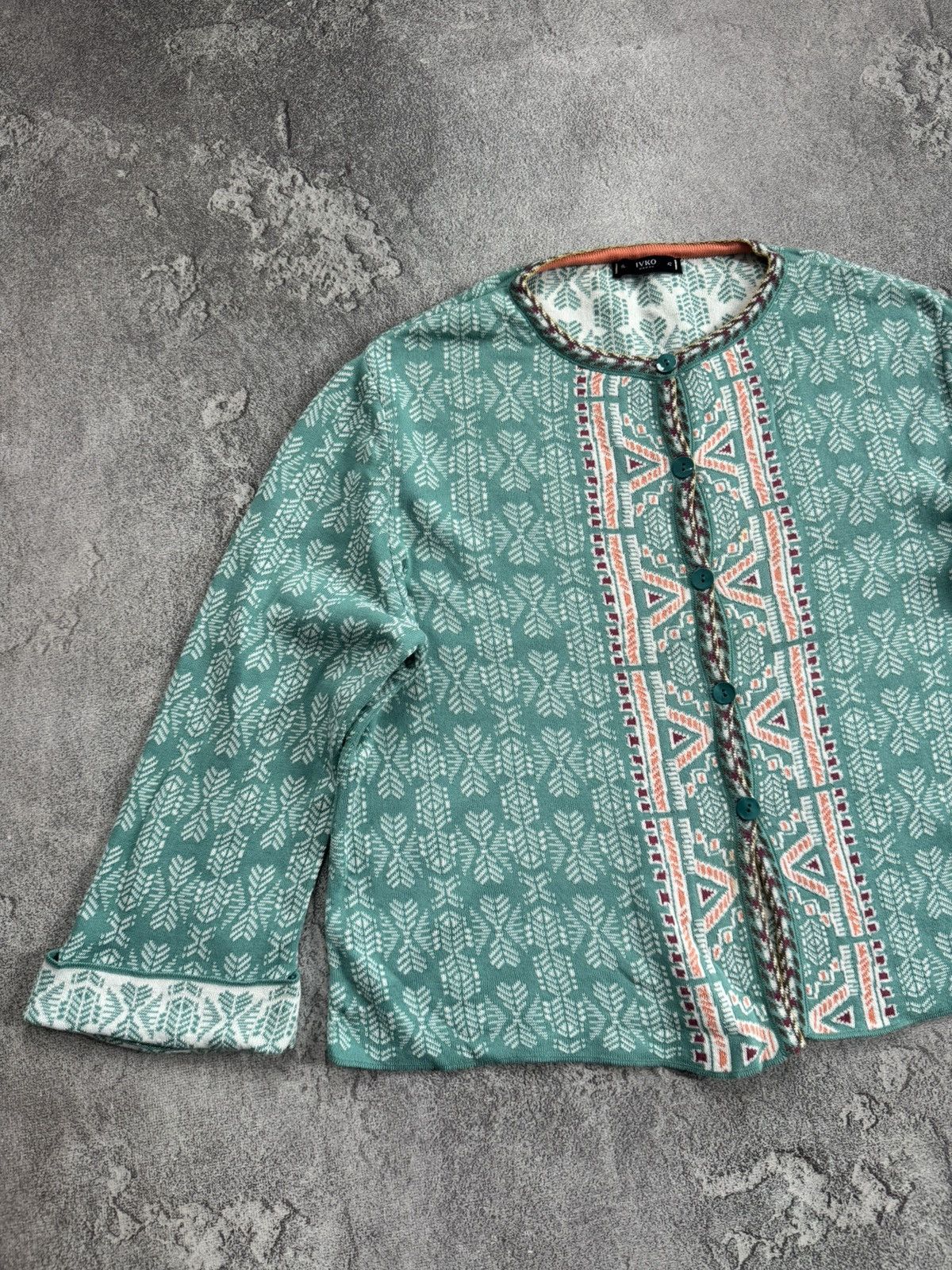 Dale Of Norway Ivko XL 201326 086-aqua all printed cardigan sweater jumper Size XL / US 12-14 / IT 48-50 - 7 Thumbnail