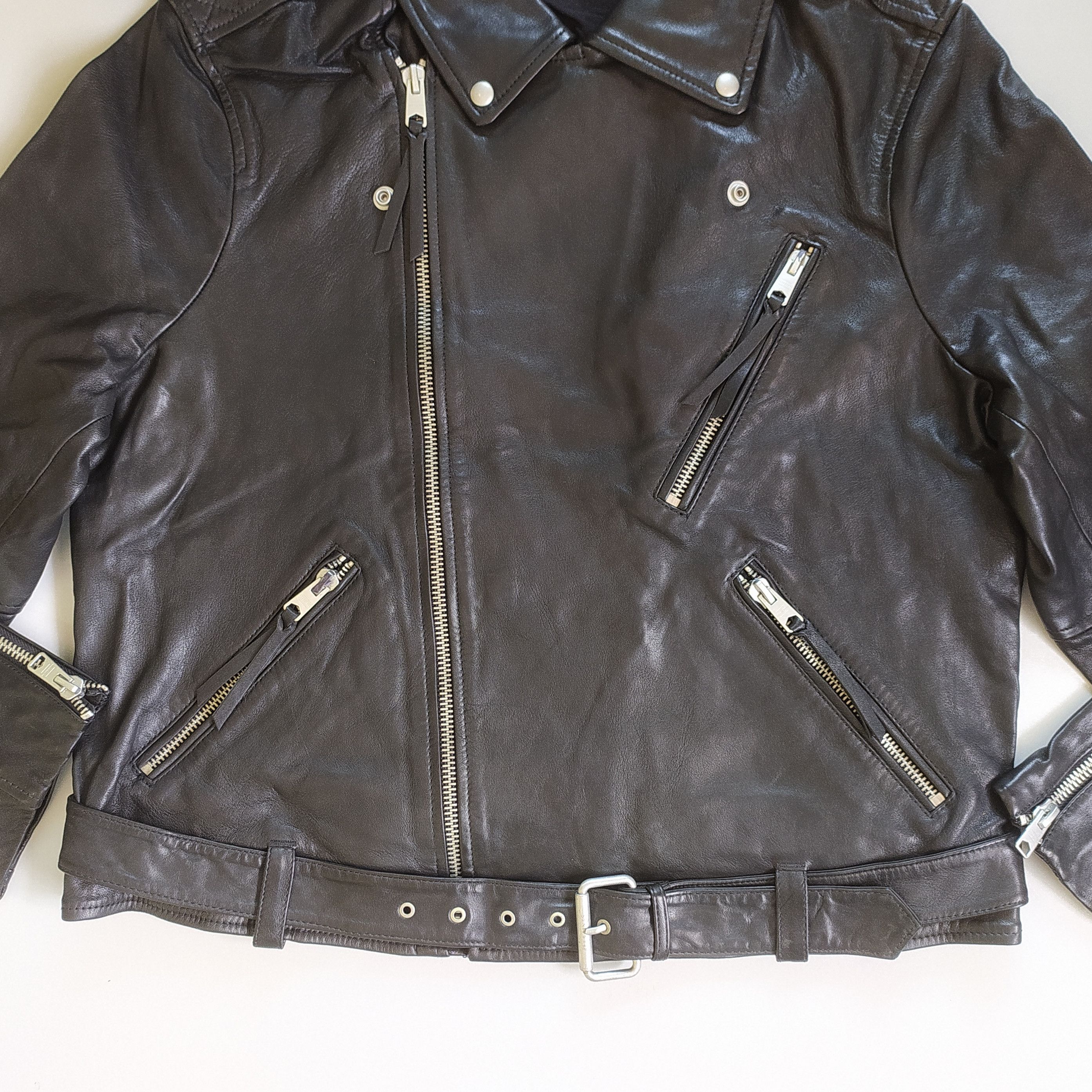 Allsaints ALLSAINTS Allen Biker Leather Jacket Free SHIPPING FTP/9024 Size US XL / EU 56 / 4 - 7 Thumbnail