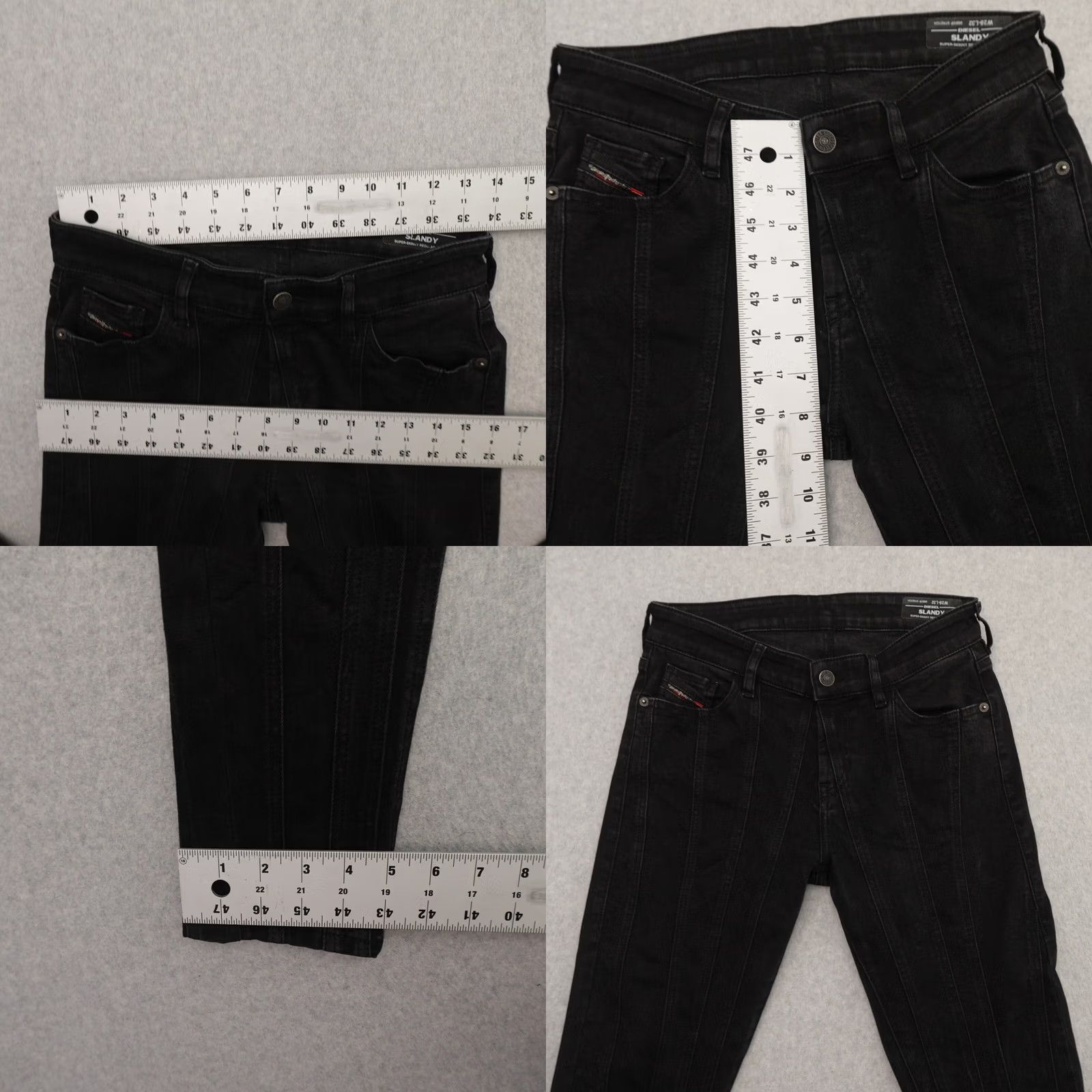 Diesel Diesel Jeans Womens 28 (28X29) Black Slim Skinny Regular Waist Side Dent Denim Jeans Ladies Slimming Pattern Solid Dark Wash -Mens- Womens Size 28" / US 6 / IT 42 - 8 Thumbnail