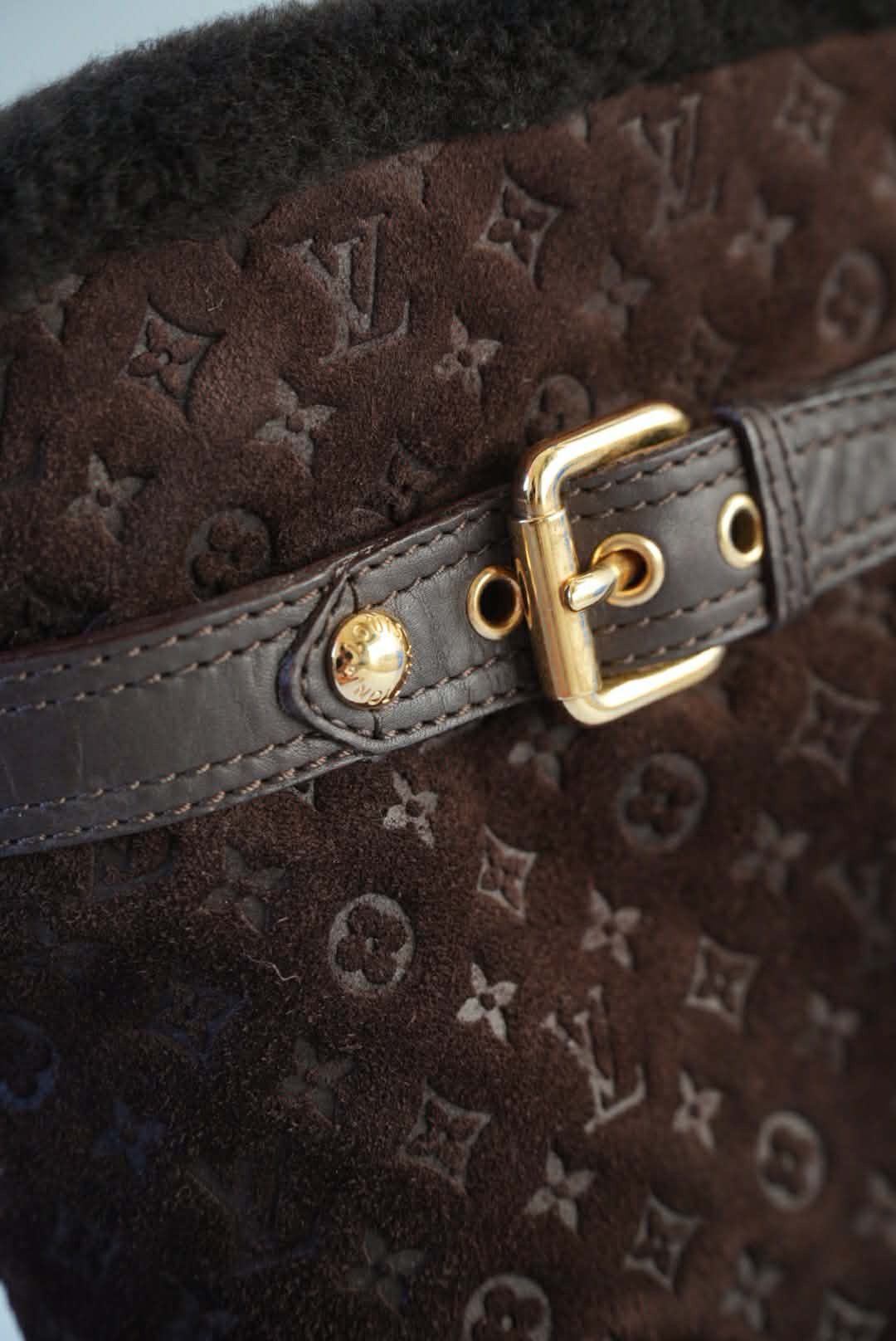 Louis Vuitton Louis Vuitton Brown Monogram Suede Moto Boots Size US 6 / IT 36 - 8 Thumbnail