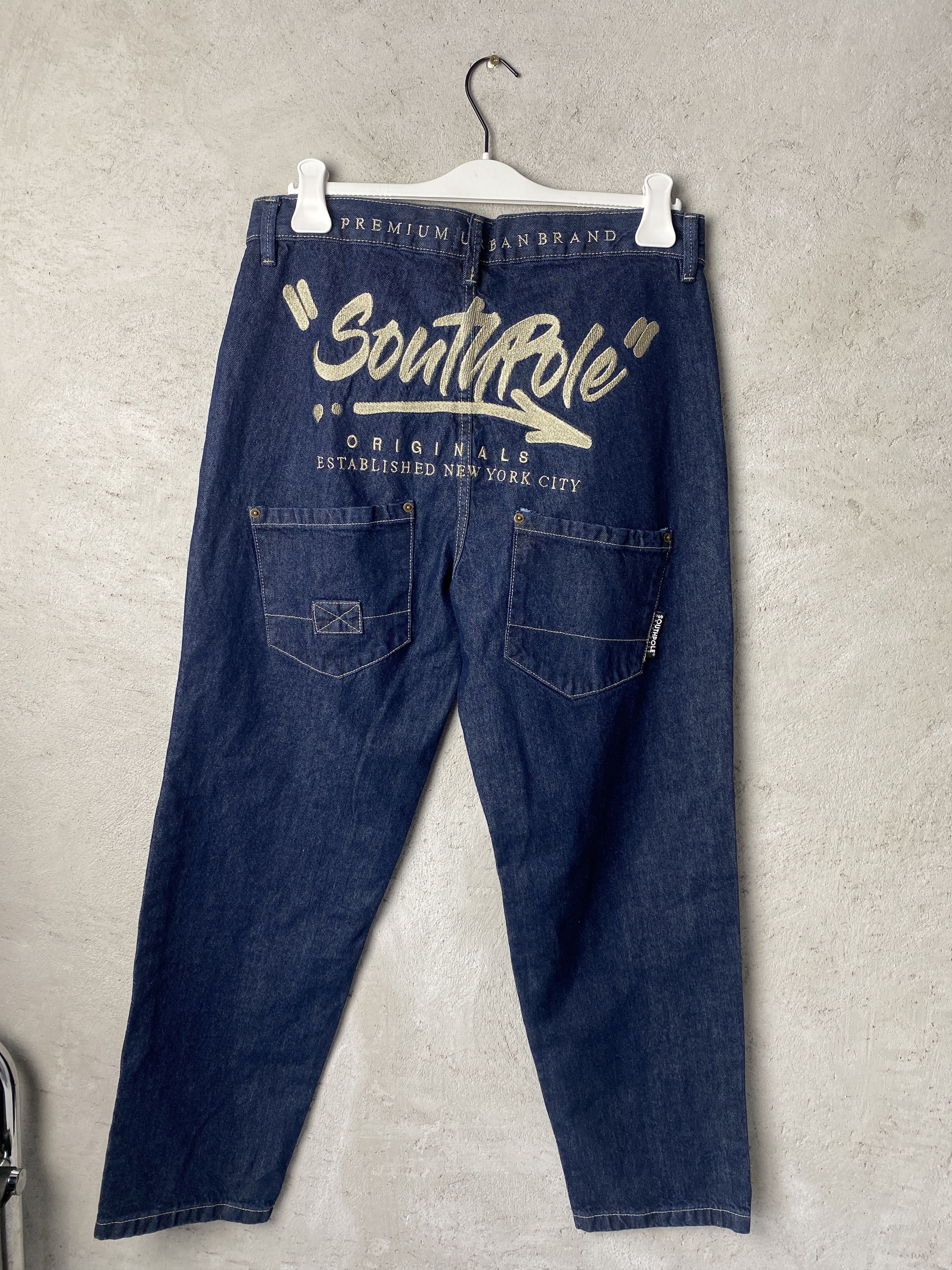 Southpole Southpole Script denim raw indigo denim jeans pants y2k 00s Size US 34 / EU 50 - 1 Thumbnail