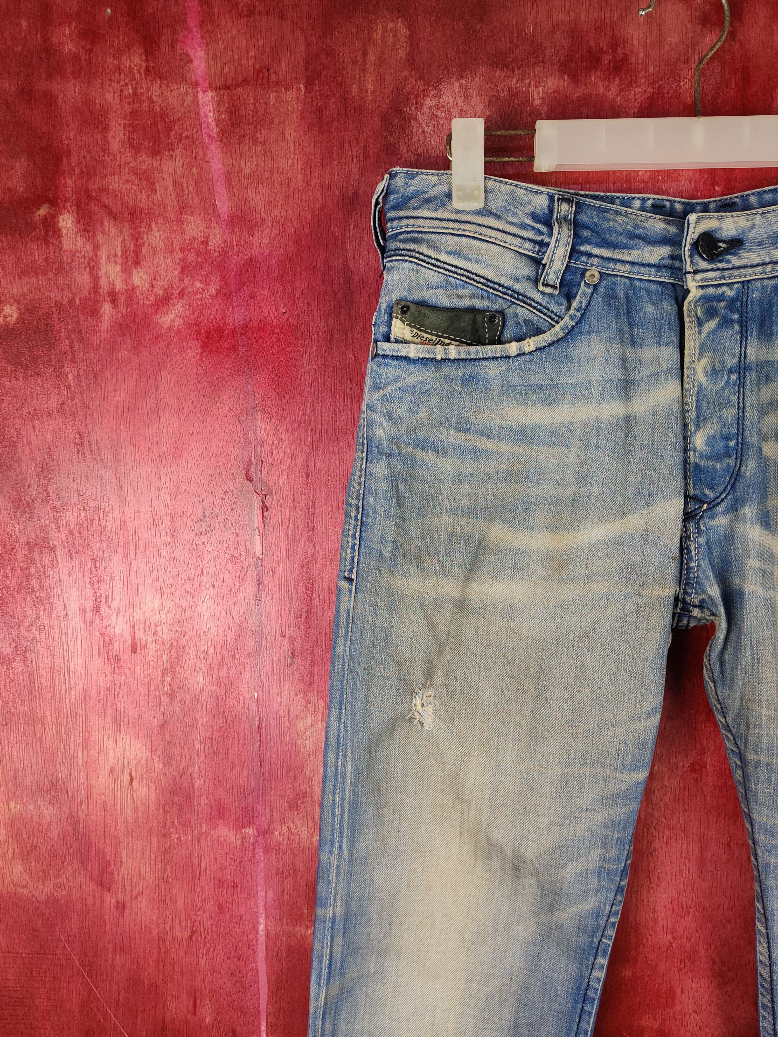 Diesel Diesel Industry Blue Faded Distressed Ripped Jeans #S2052 Size US 29 - 4 Thumbnail