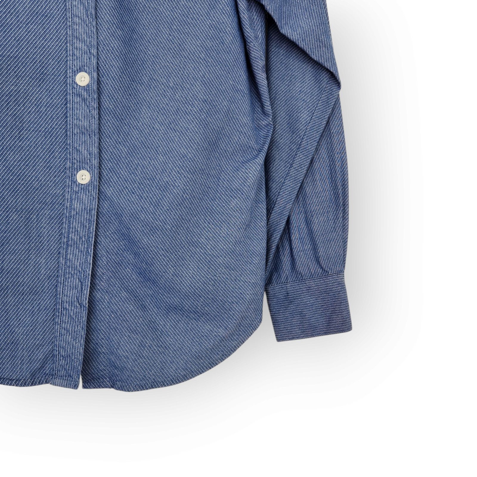 Express Vintage 90s Express Blue Pinstripe OfficeButton Down Shirt S Size S / US 4 / IT 40 - 4 Thumbnail