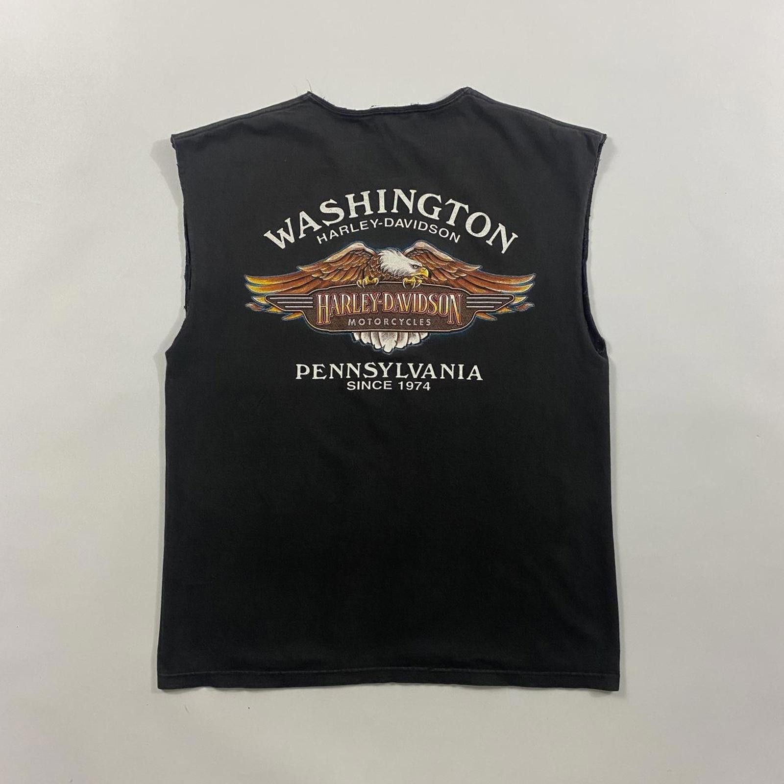 Harley Davidson Vintage 90s Harley Davidson lightning Biker Sleeveless Shirt Size US L / EU 52-54 / 3 - 2 Thumbnail