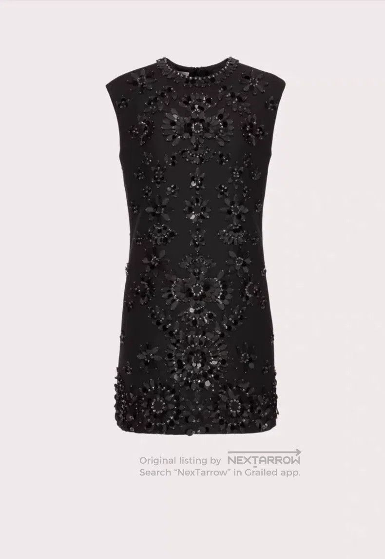 Valentino Valentino Heavy sequin virgin wool silk dress Size L / US 10 / IT 46 - 1 Thumbnail