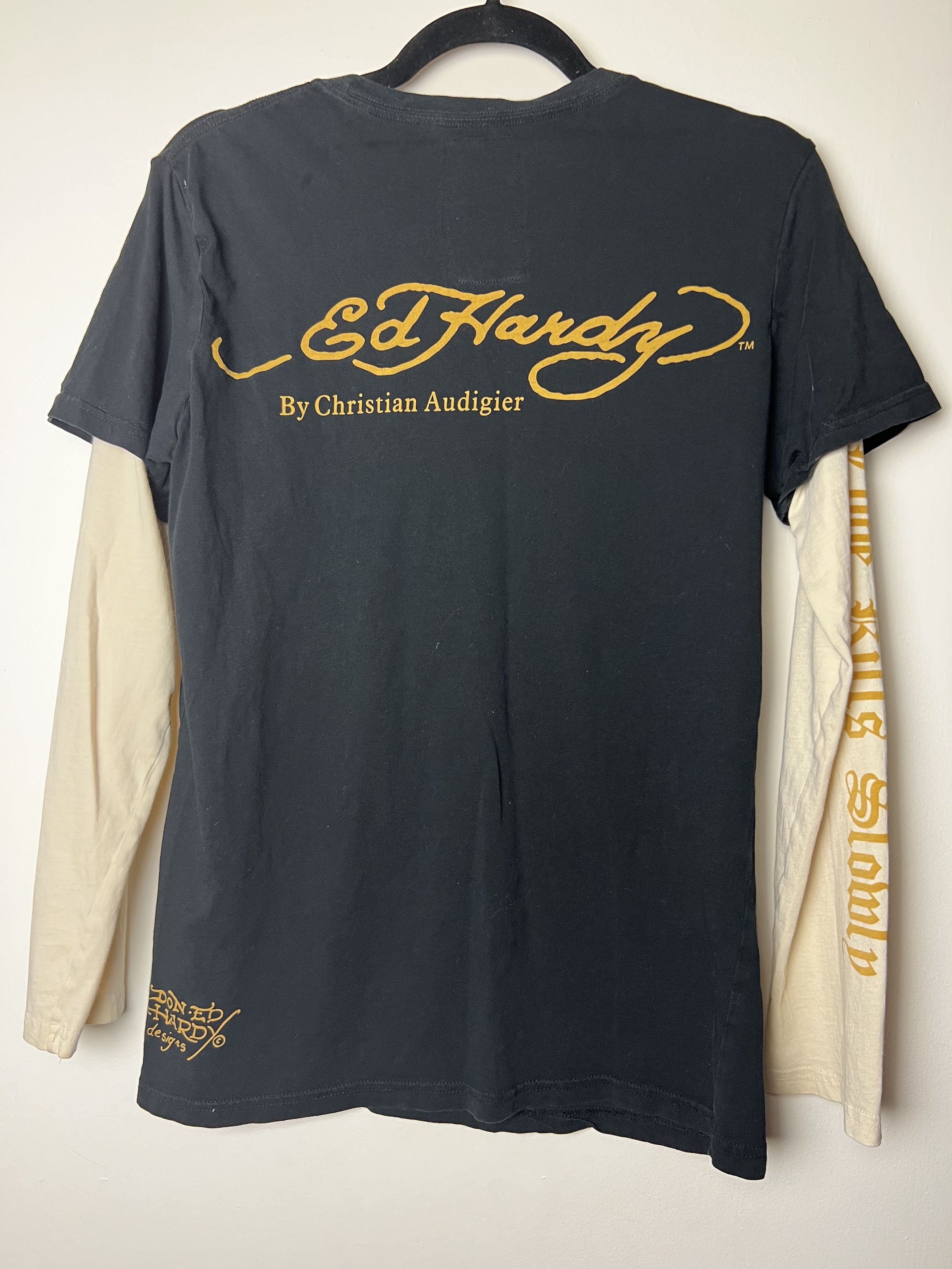 Ed Hardy Vintage Ed Hardy by Christian Audigier Rhinestone Tiger Face Size US S / EU 44-46 / 1 - 9 Thumbnail