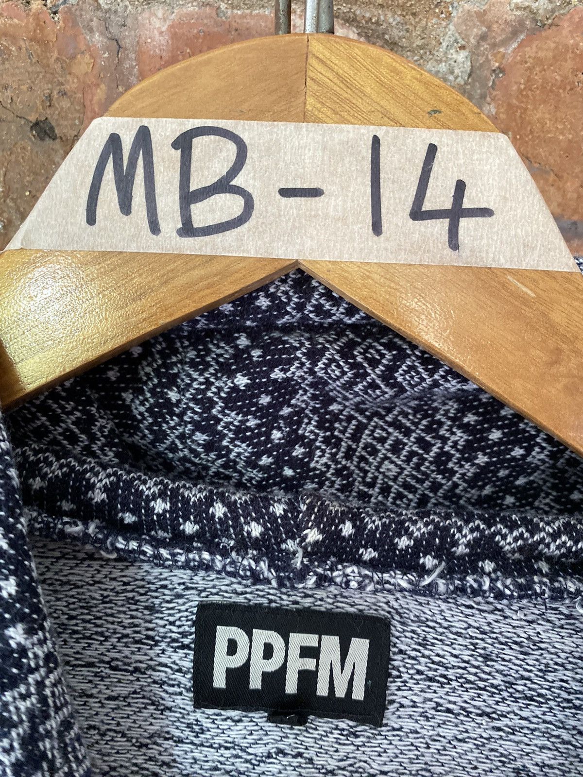 PPFM AW03 PPFM jacquard native Knit sleeve long hoodie Size US L / EU 52-54 / 3 - 9 Thumbnail