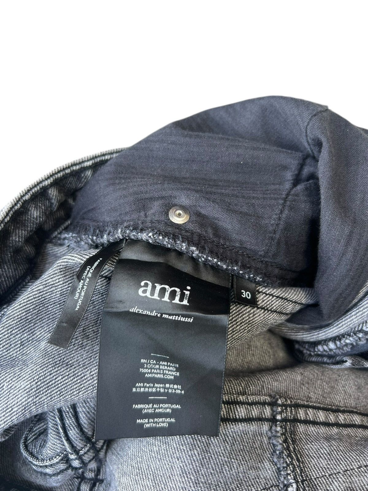 AMI AMI Made in Portugal Black Denim Cropped Jeans Size US 30 / EU 46 - 20 Thumbnail