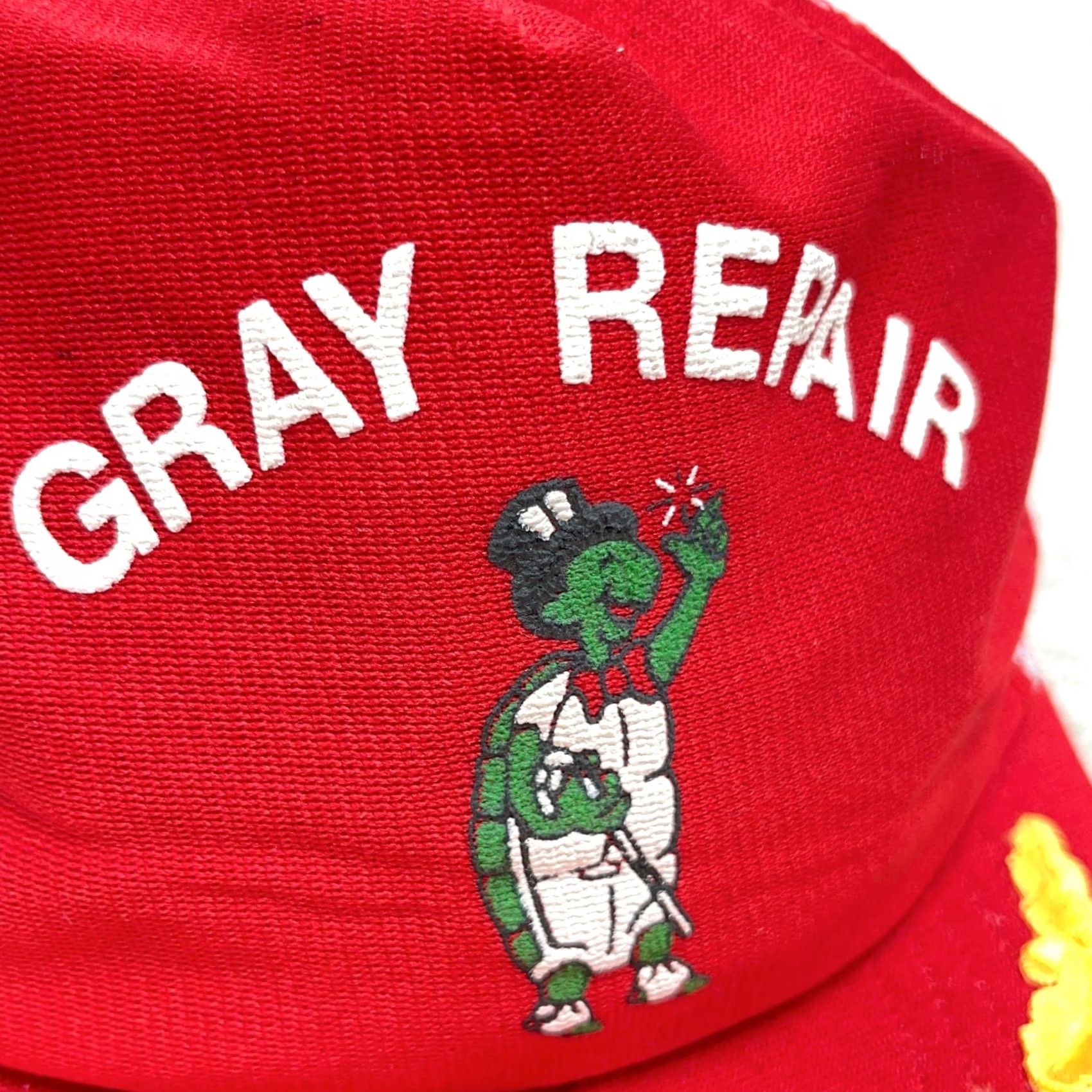 Vintage Vintage 80s Trucker Hat Cap SnapBack Pinwheel Red Gray USA Repair Turtle Made In Size ONE SIZE - 3 Thumbnail