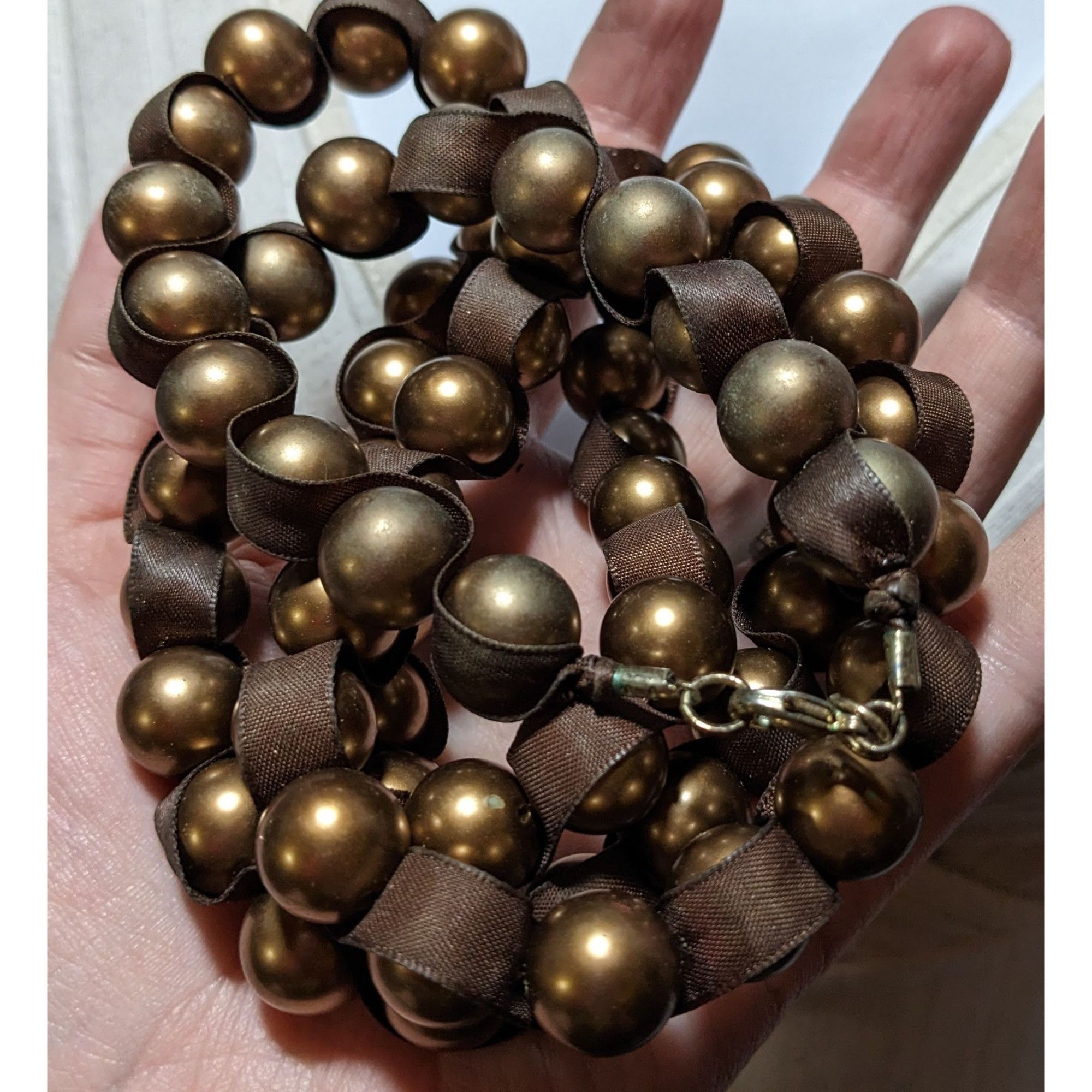 Other Brown Pearl Ribbon Necklace Size ONE SIZE - 7 Thumbnail