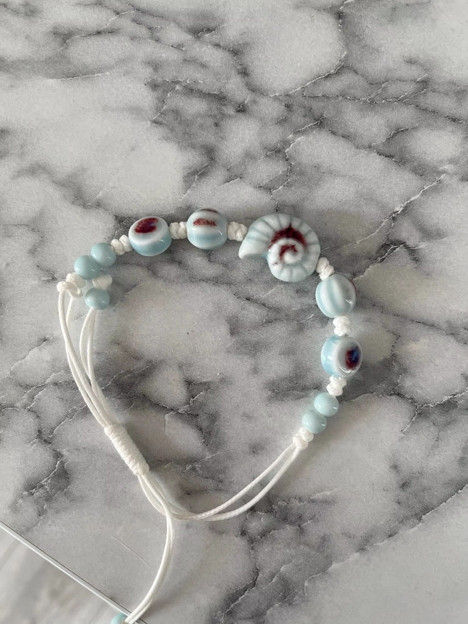 Handmade Seashell Ceramic Bracelet Handmade Jewelry Gift For Her Size ONE SIZE - 2 Thumbnail