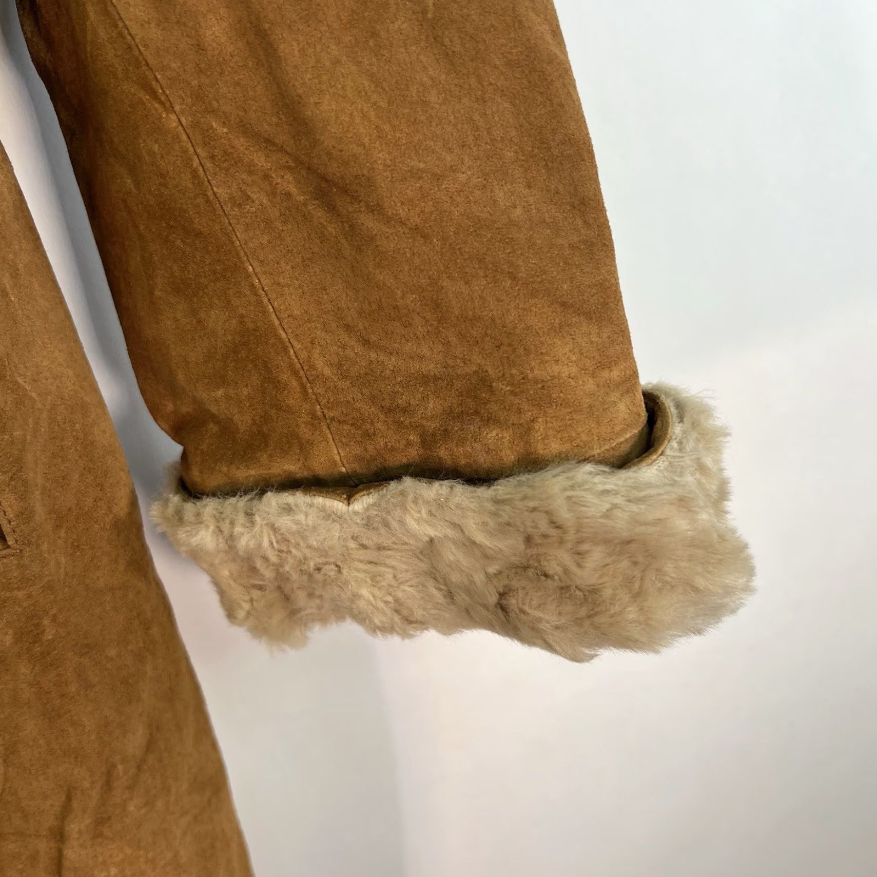 Vintage VTG Gallery Vintage Suede Leather Jacket Women’s Brown Size M Faux Fur Trim Size M / US 6-8 / IT 42-44 - 2 Thumbnail