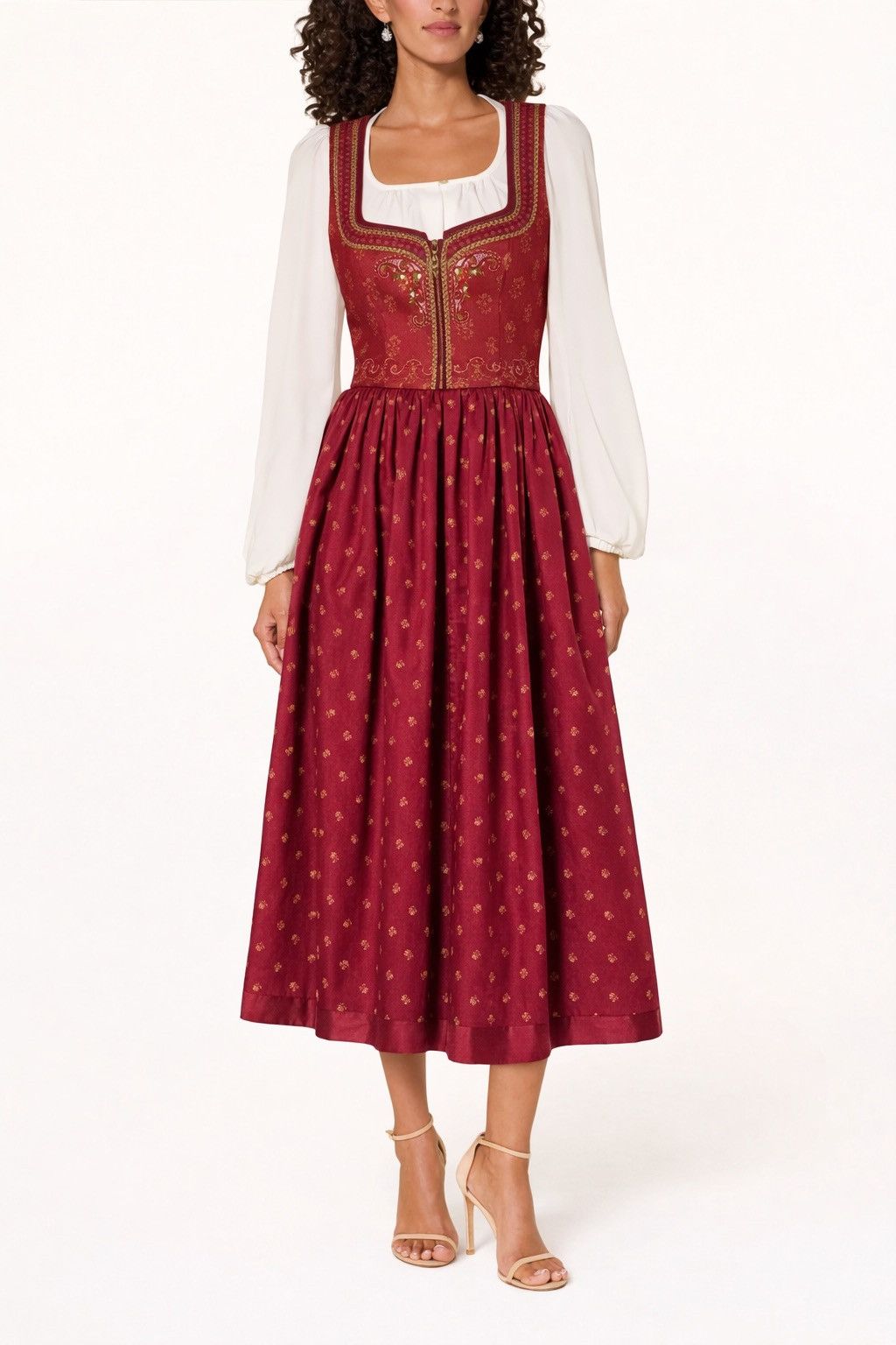 Sportalm Kitzbuhel Sportalm Womens Dirndl Dress Red Traditional Austrian Midi Size XL / US 12-14 / IT 48-50 - 1 Thumbnail