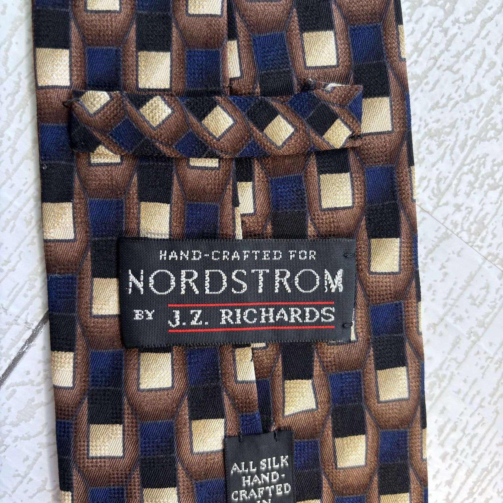 Other J.Z. Richards for Nordstrom Silk Tie Brown and Navy Size ONE SIZE - 3 Thumbnail