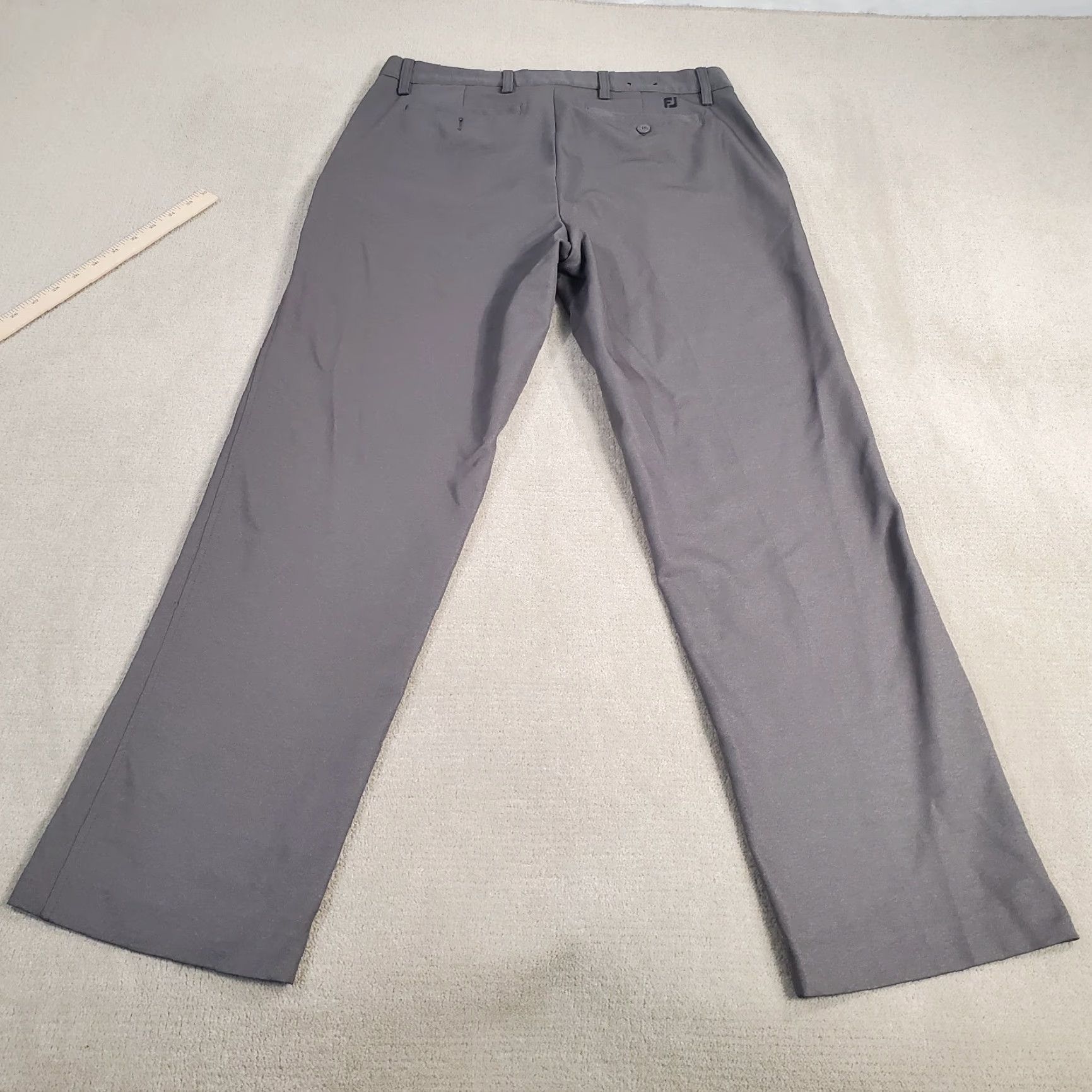 Footjoy FootJoy Pants Mens 34x32 Gray Chino Flat Front Logo Solid Athletic Casual Golf Size US 34 / EU 50 - 7 Thumbnail