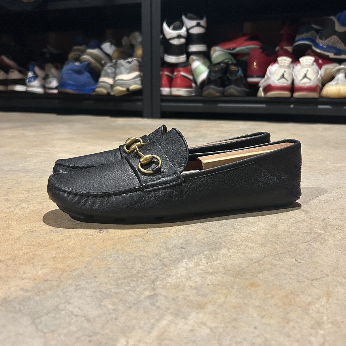 Gucci Horsebit Accent Leather Drivers Gucci Horsebit Accent Leather Drivers - Black Loafers, Shoes  main image 3