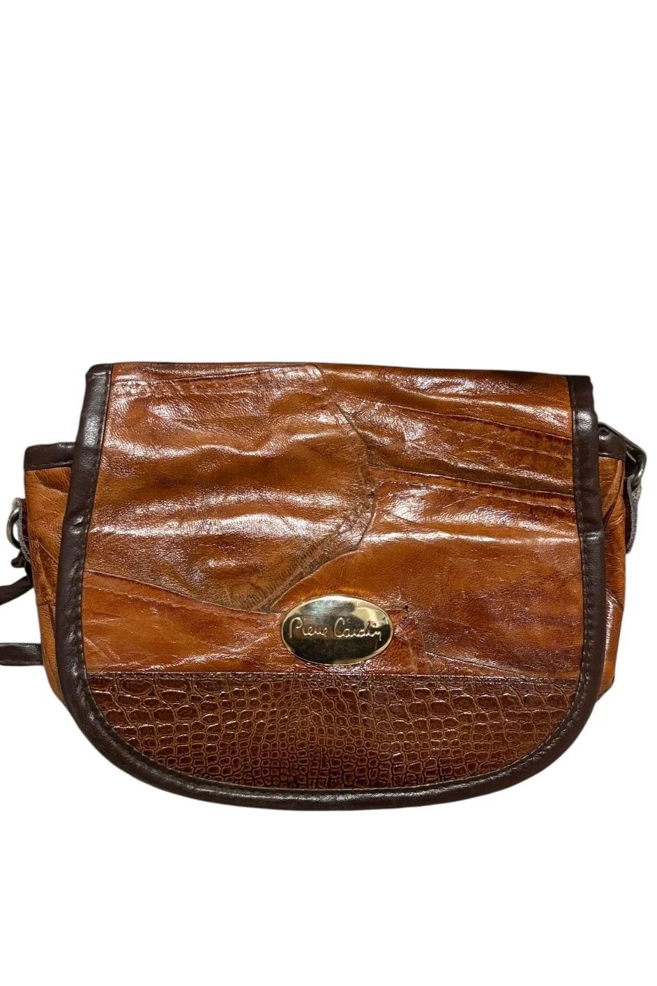 Pierre Cardin Pierre Cardin embossed alligator brown leather crossbody bag Size ONE SIZE - 1 Thumbnail