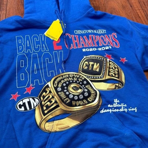 Market CHINATOWN MARKET CHAMPIONS RINGS BACK TO BACK ROYAL BLUE HOO Size US S / EU 44-46 / 1 - 2 Thumbnail