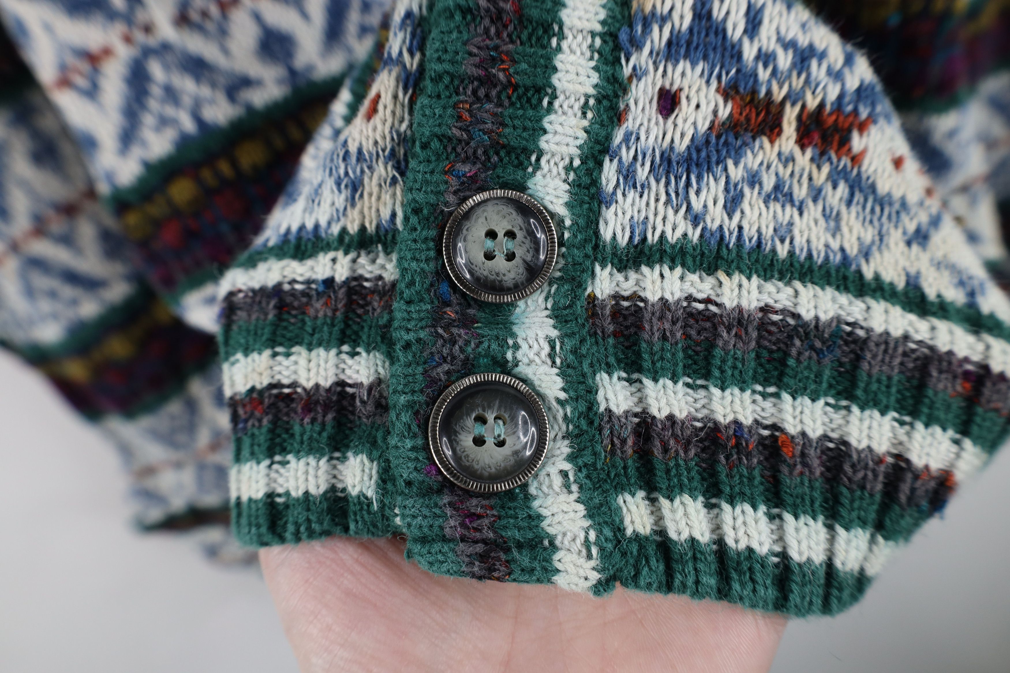 Vintage Vintage 90s Streetwear Fair Isle Knit Cardigan Sweater Size US M / EU 48-50 / 2 - 7 Thumbnail