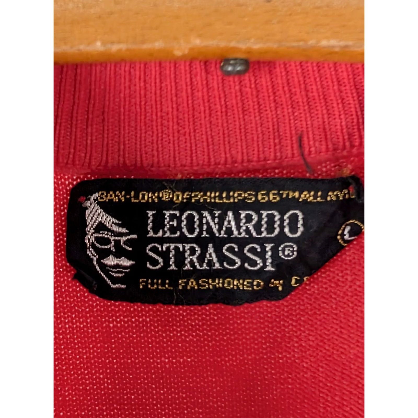 Vintage VINTAGE Leonardo Strassi Knit Mock Neck T Shirt Sweater Red 60s 70s Mod USA L Mens Size US L / EU 52-54 / 3 - 4 Thumbnail