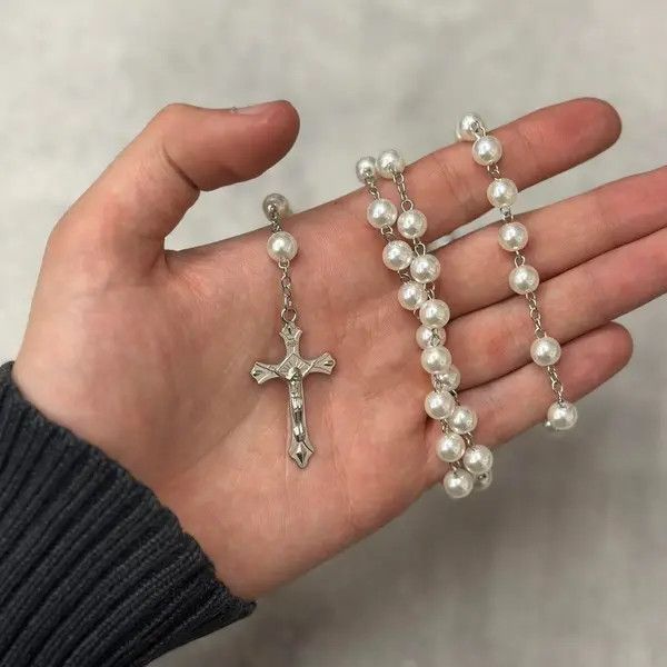 Other Rosary white and silver beaded MENS2 Size ONE SIZE - 5 Thumbnail