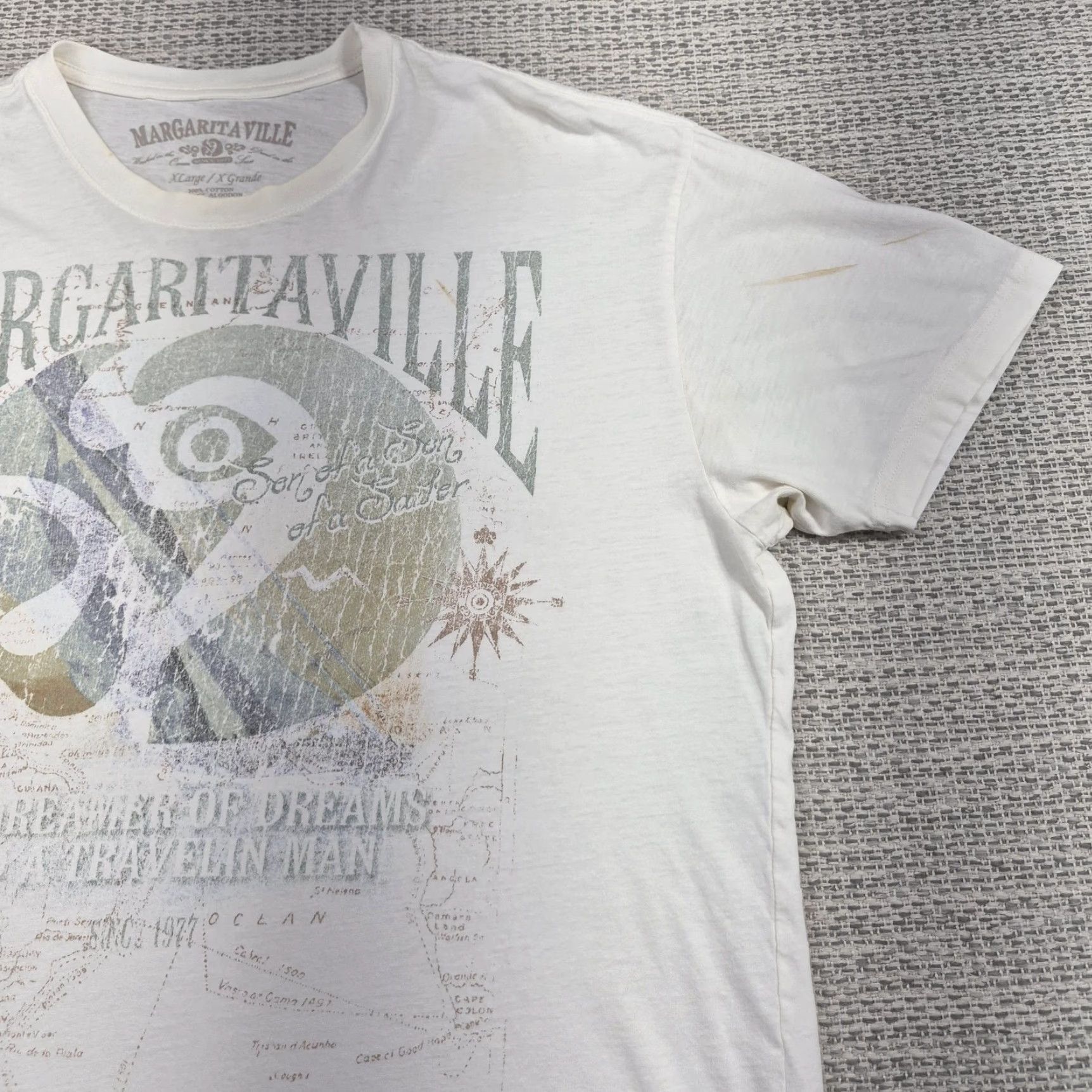 Vintage Margaritaville Shirt Mens XL White T-Shirt Crew Neck Graphic Tee Beach Tropical Size US XL / EU 56 / 4 - 2 Thumbnail