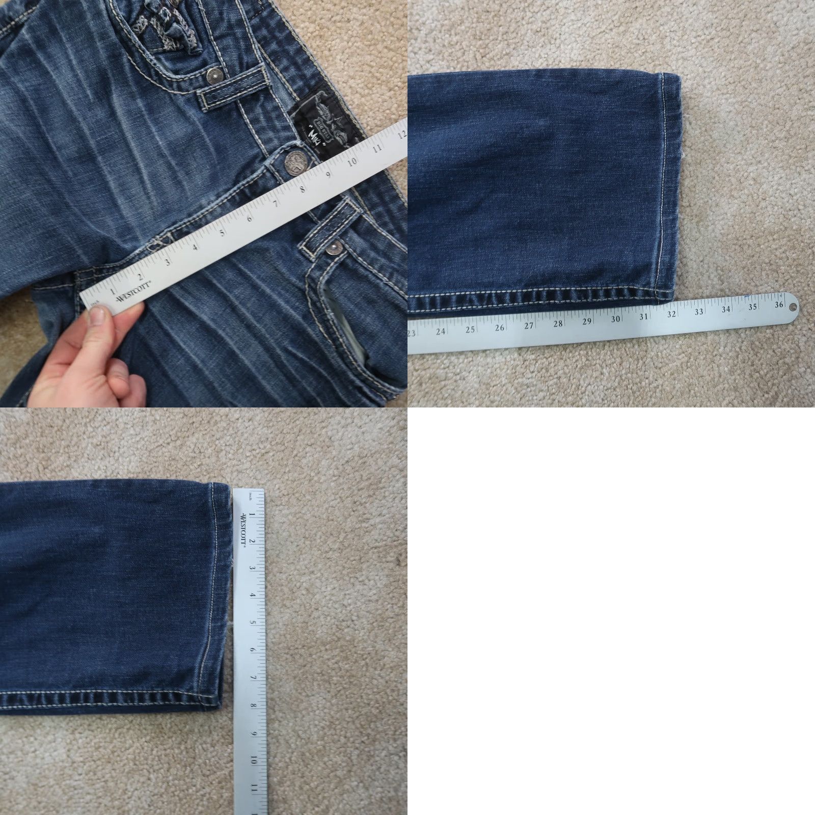 Denime BIG STAR Miki Bootcut Jeans Women's 29L Mid Rise Blue Denim Jeans Size 29" - 9 Thumbnail