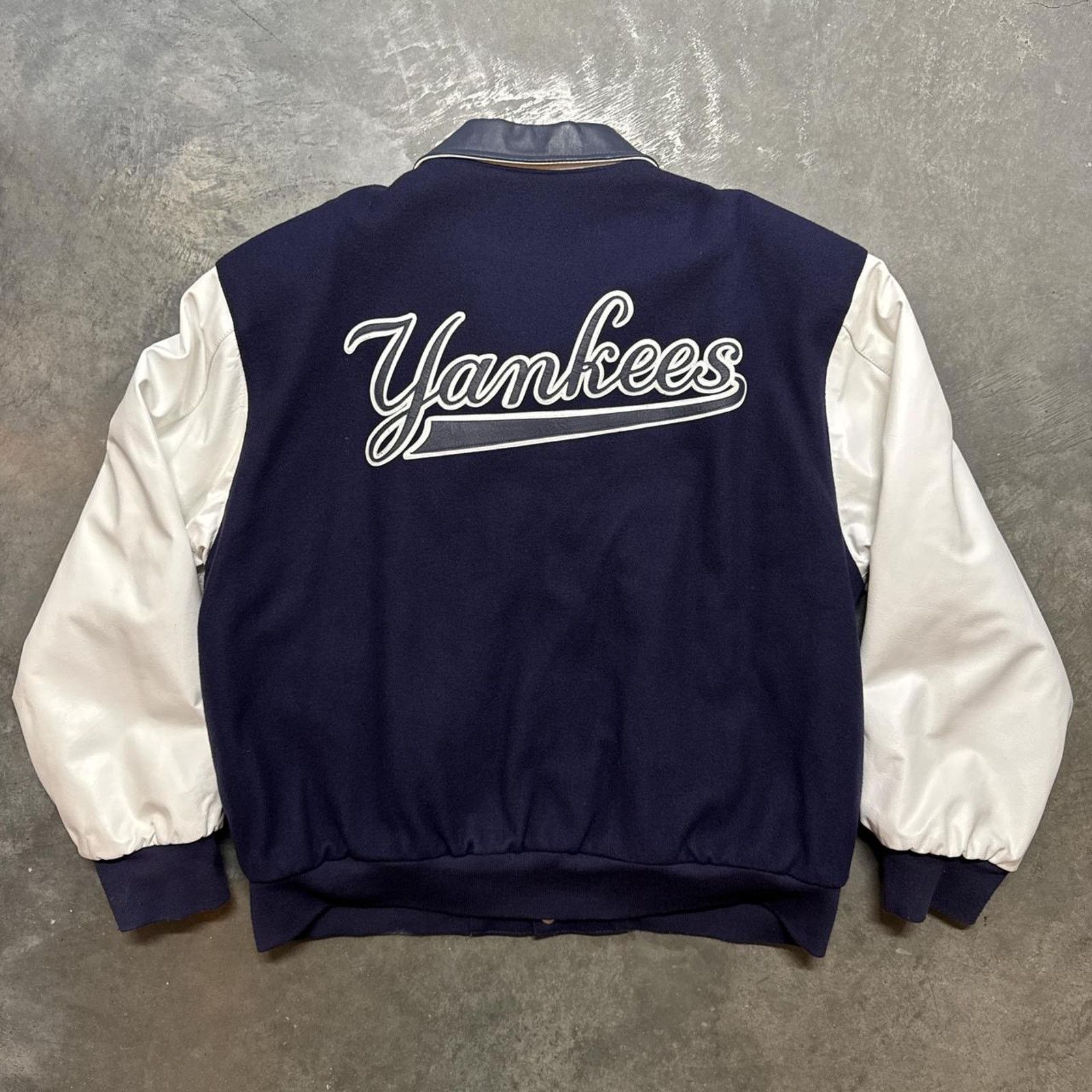Vintage Vintage 90s JH Design New York Yankees MLB Leather Jacket Size US XL / EU 56 / 4 - 5 Thumbnail