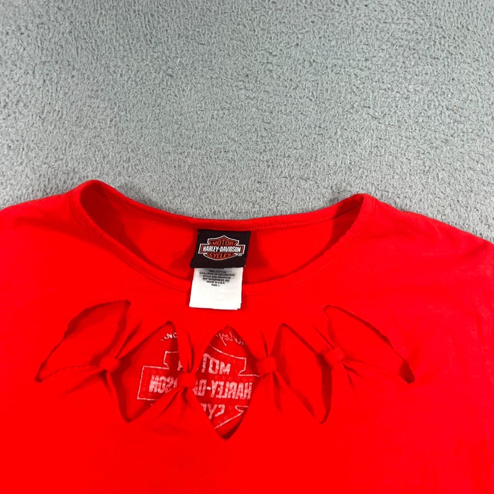 Harley Davidson Harley-Davidson Women's Long Sleeve Shirt L Red Biker Casual Y2K Size L / US 10 / IT 46 - 5 Thumbnail