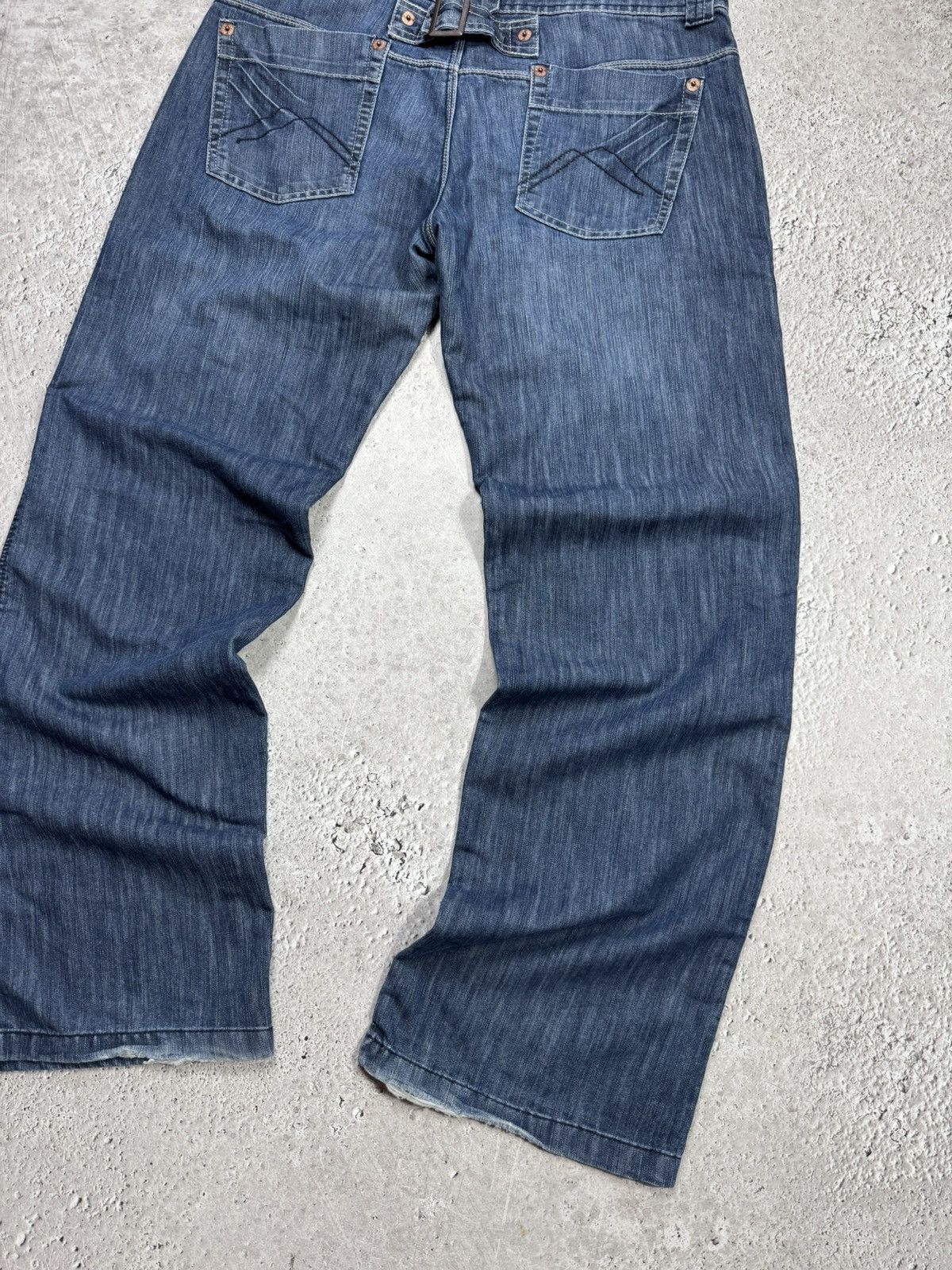 Other Baggy Jeans Blue Denim Buckle Back Wide Leg Y2K Skater Pants Size US 36 / EU 52 - 2 Thumbnail