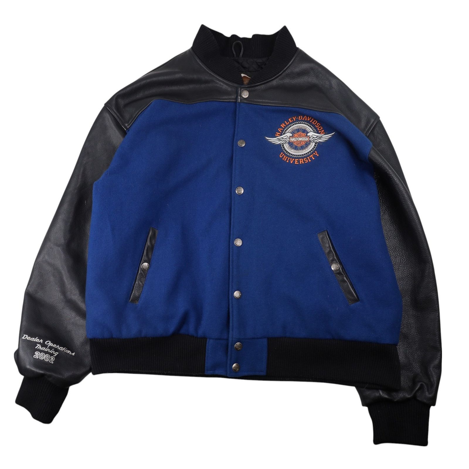 Harley Davidson × Vintage VTG Harley Davidson University Big Logo Letterman Jacket Size US XXL / EU 58 / 5 - 1 Thumbnail