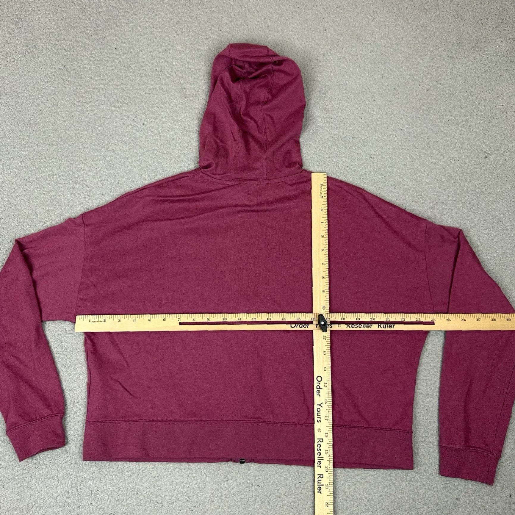 Nike VINTAGE Nike Jacket Womens M Red Burgundy Air Zip Up Cropped Hoodie Casual Workout Size M / US 6-8 / IT 42-44 - 7 Thumbnail