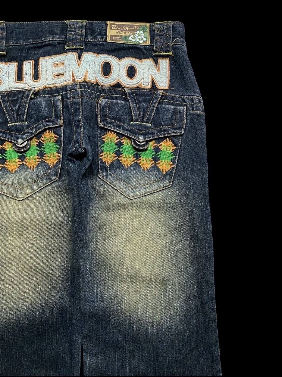 Vintage RARE 90s Blue Moon Blue Mudwash Clawmark Logo Insane Jean Size US 28 / EU 44 - 14 Thumbnail